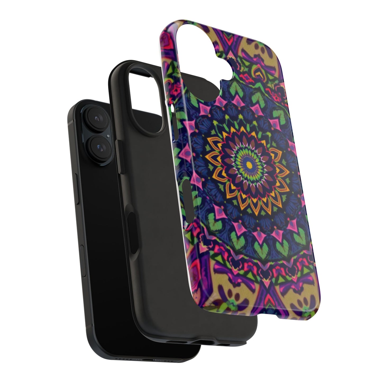 Vibrant Mandala Tough Phone Case - Colorful, Purple Fusion, Durable Protection for Your Device - for iPhone