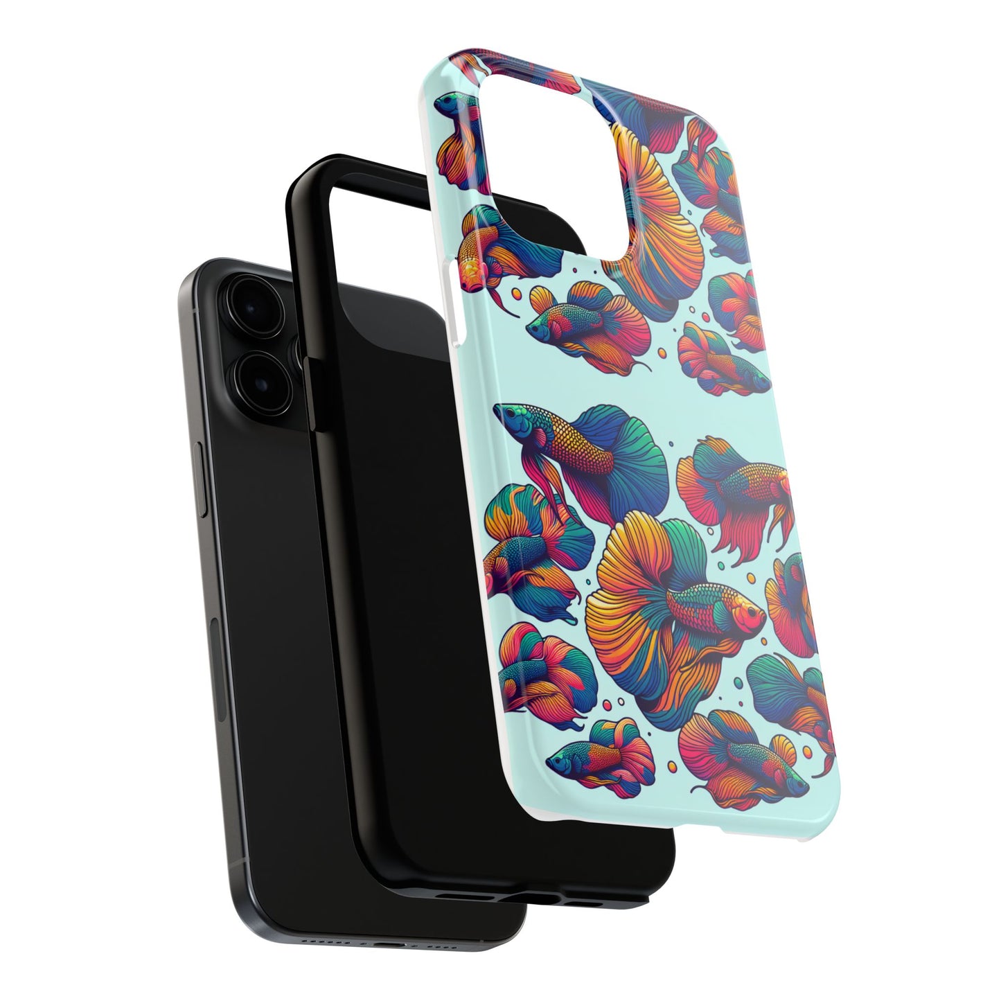 Colorful Fish Pattern Tough Phone Case - Aquatic Lovers - for iPhone