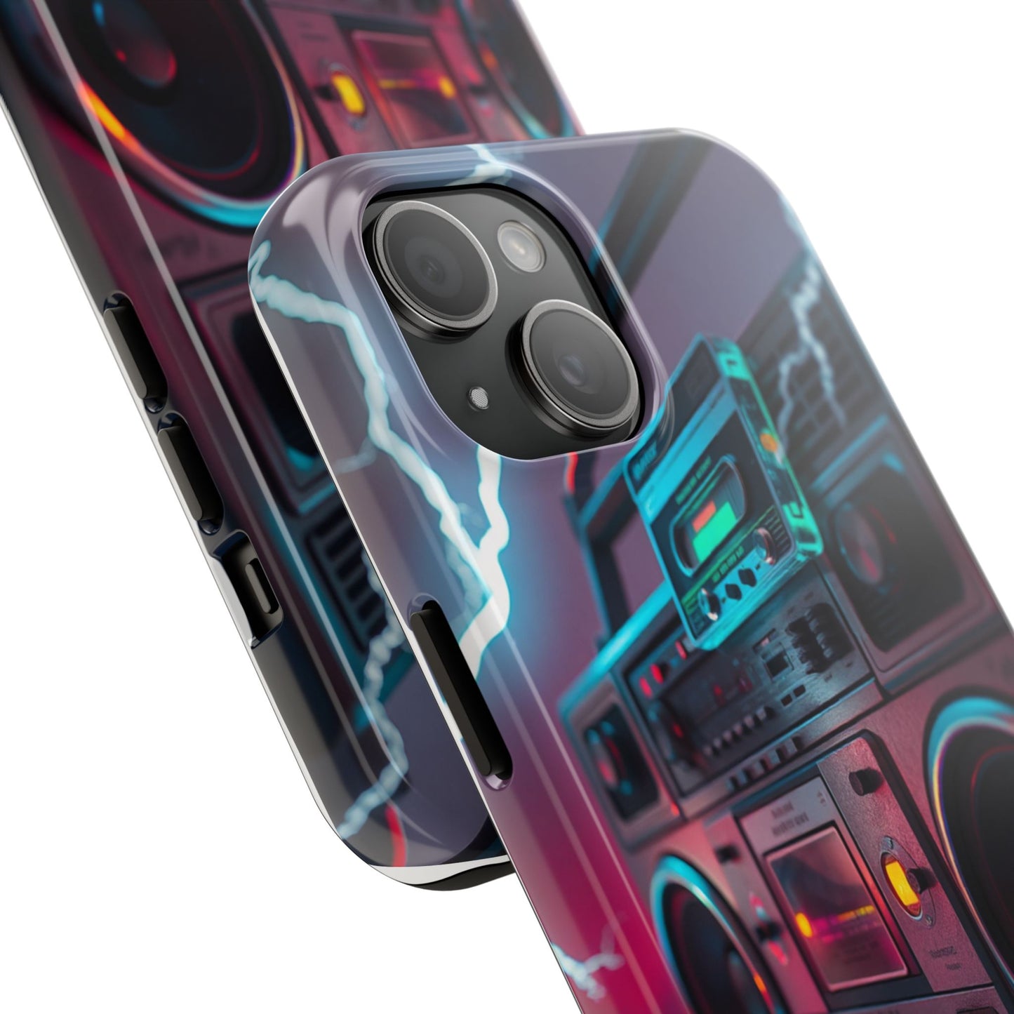 Retro Boombox Tough Phone Case – Vibrant Protection for Music Lovers