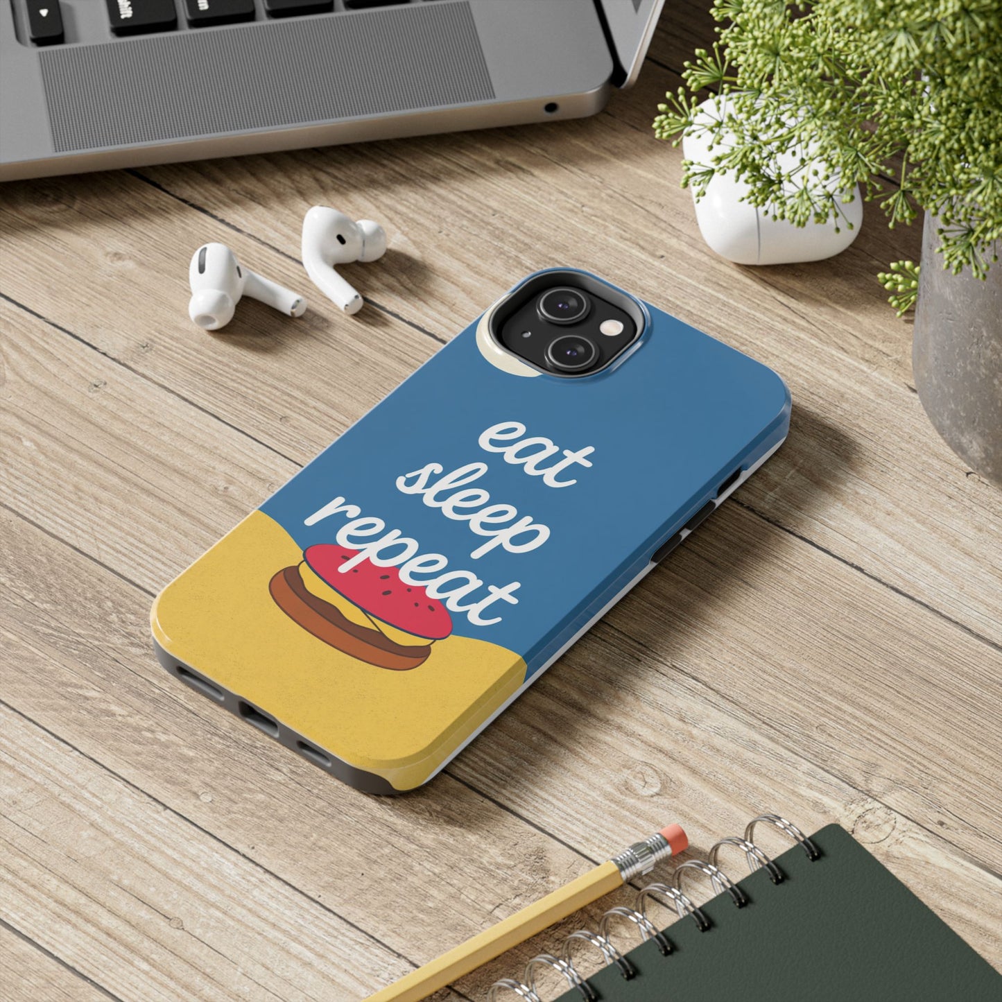 Eat, Sleep, Repeat Phone Case – Fun & Durable Tough Phone Cases for Food Lovers