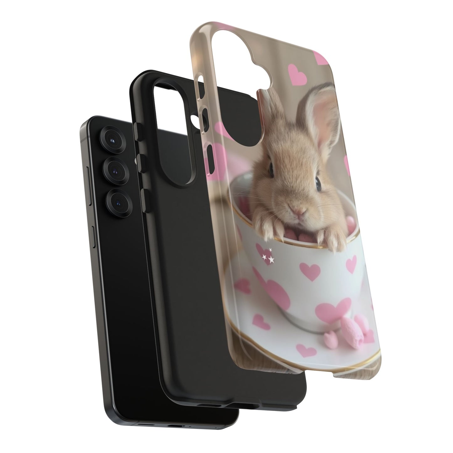 Adorable Bunny Phone Case with Heart Design - Cute Gift for Animal Lovers