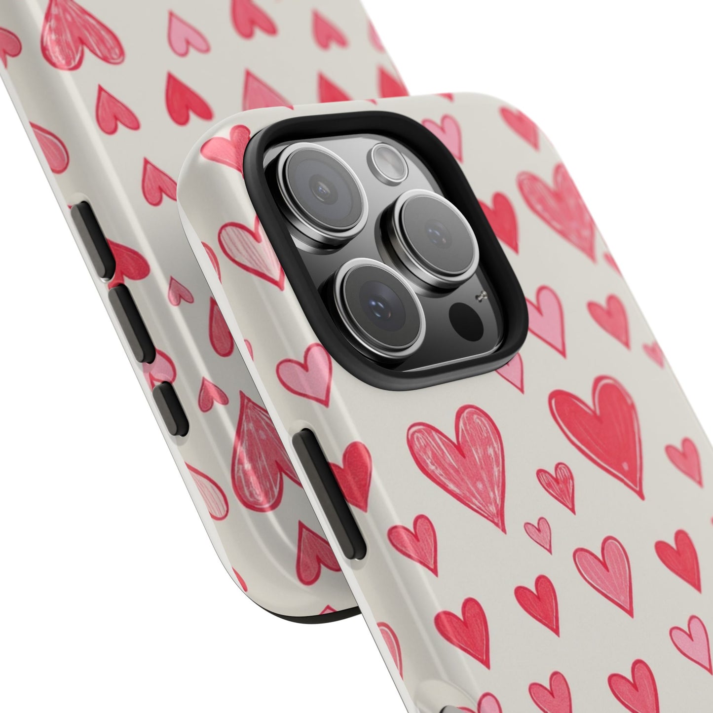 Heart Pattern Tough Phone Case - Cute and Stylish Protection