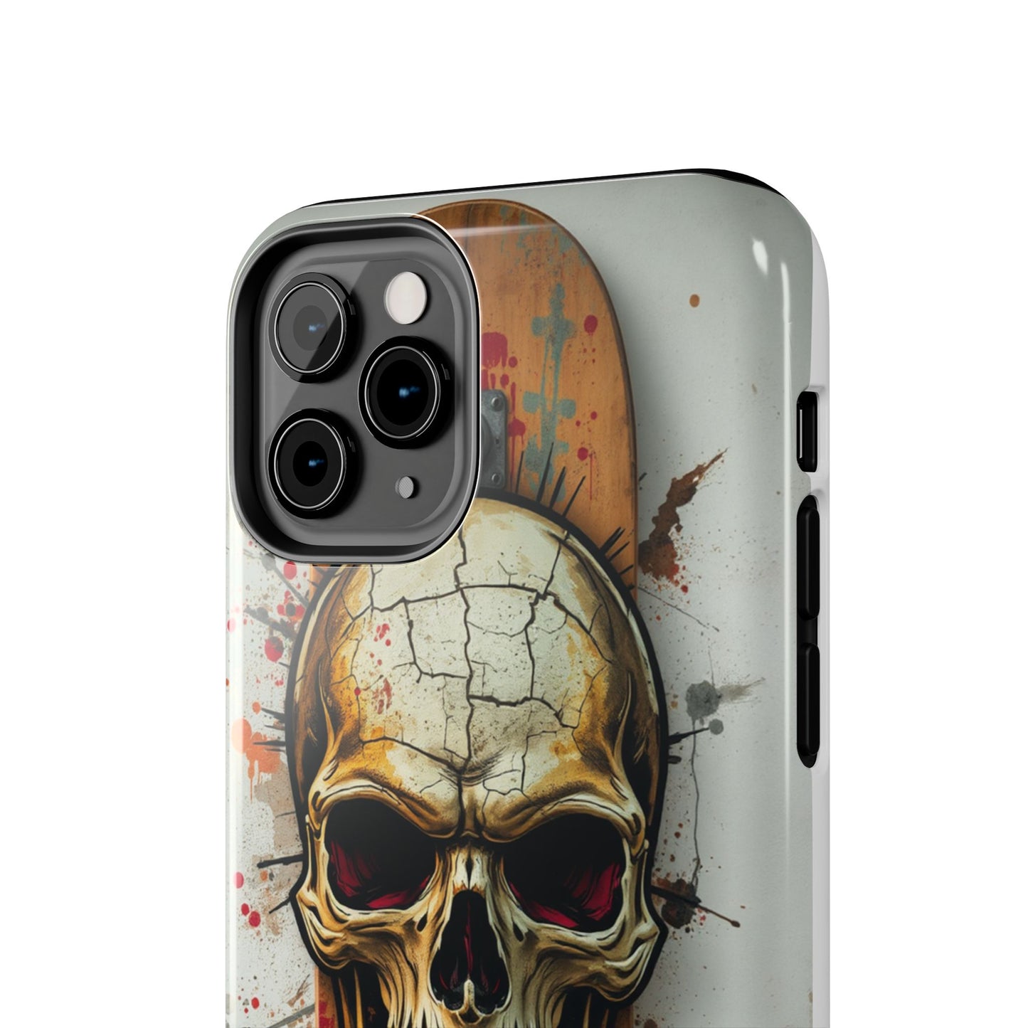Edgy Skull Tough Phone Case - Durable Protection for Skateboard Enthusiasts