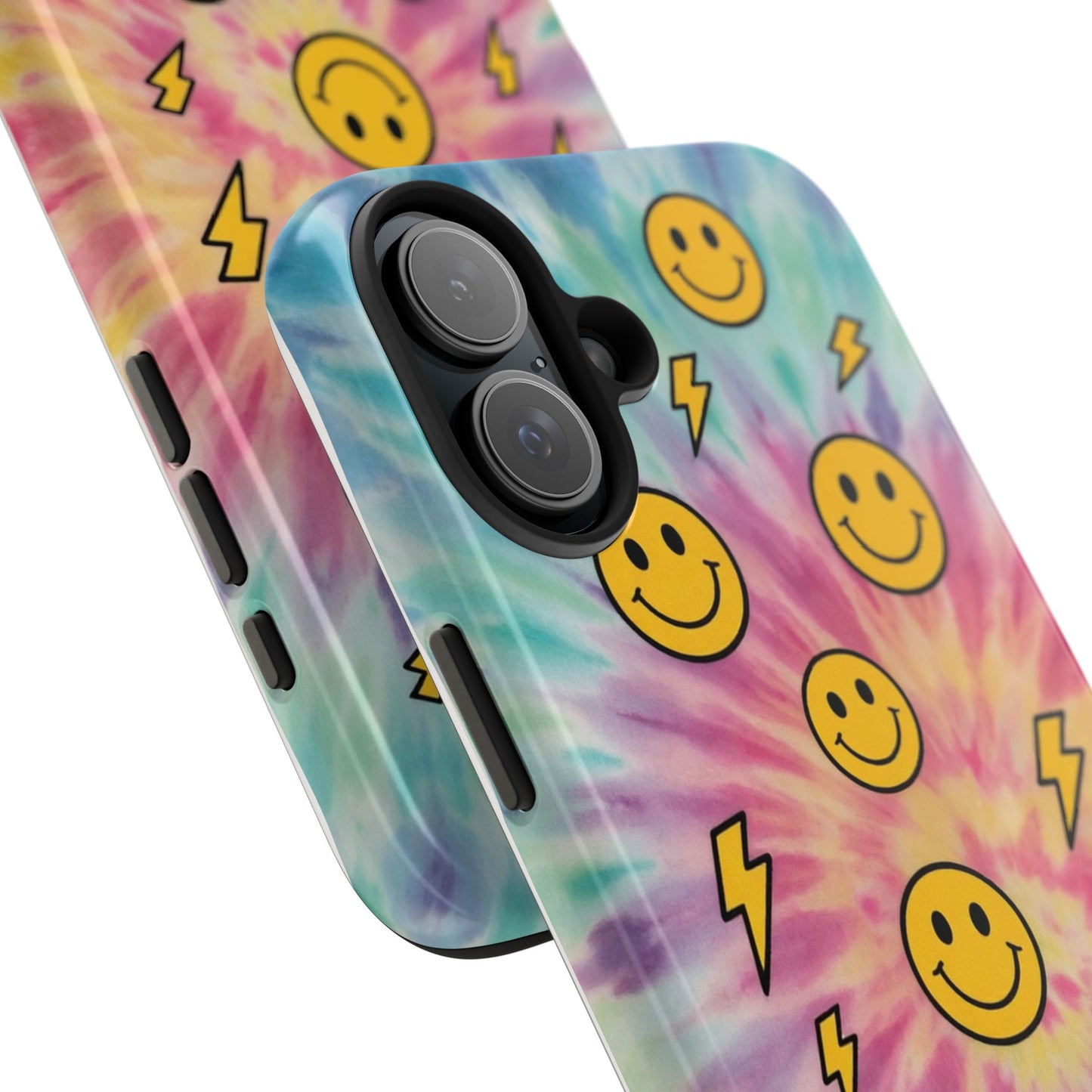 Colorful Smiley Lightning Tough Phone Case - Fun & Durable