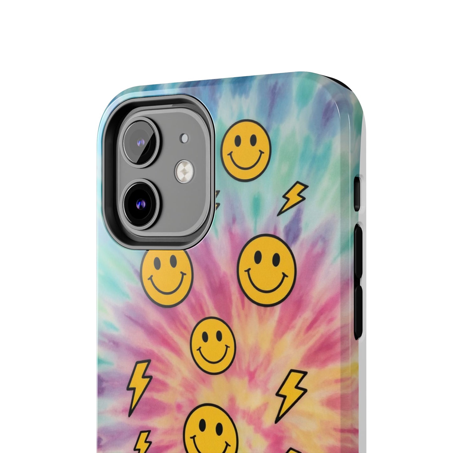 Colorful Smiley Lightning Tough Phone Case - Fun & Durable