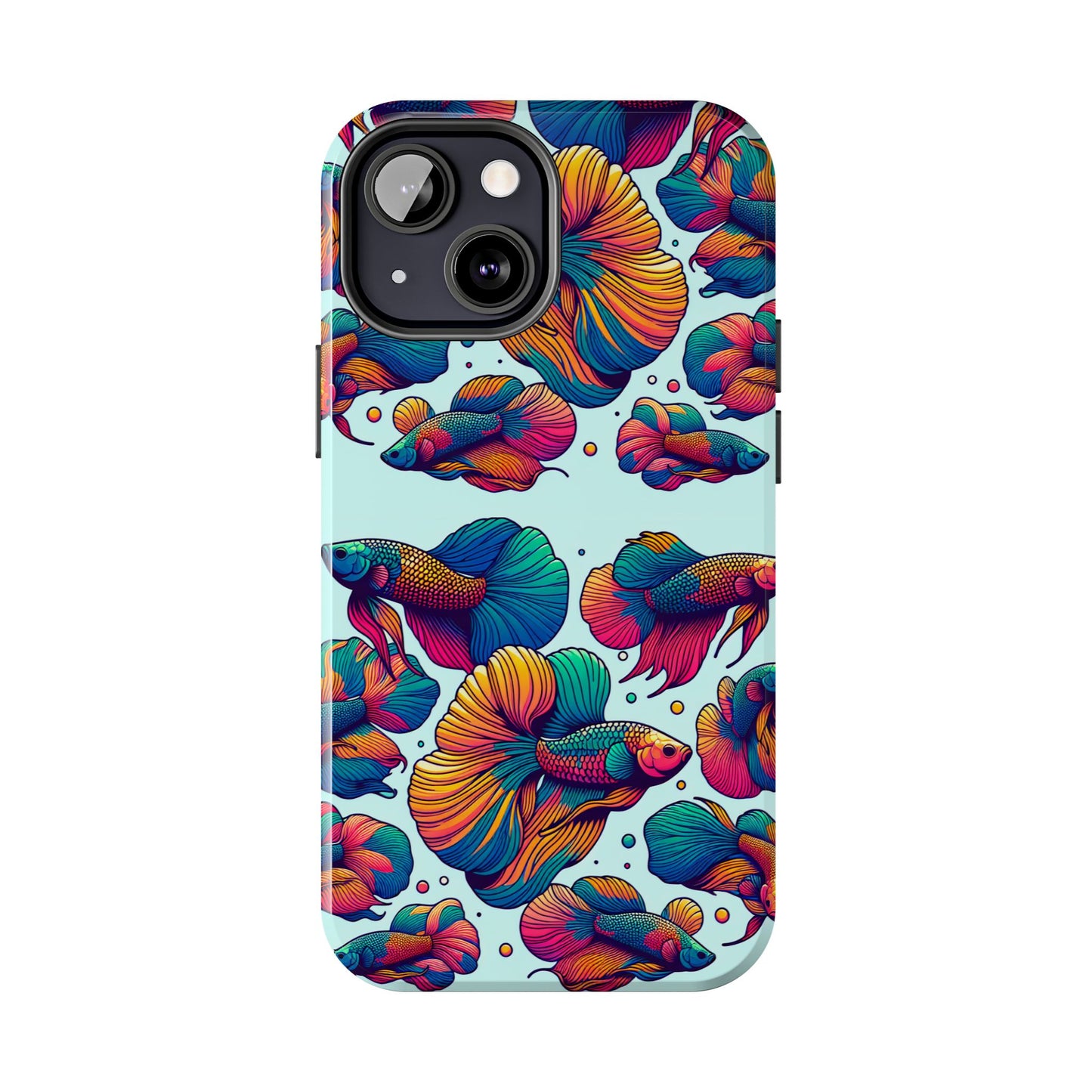Colorful Fish Pattern Tough Phone Case - Aquatic Lovers - for iPhone