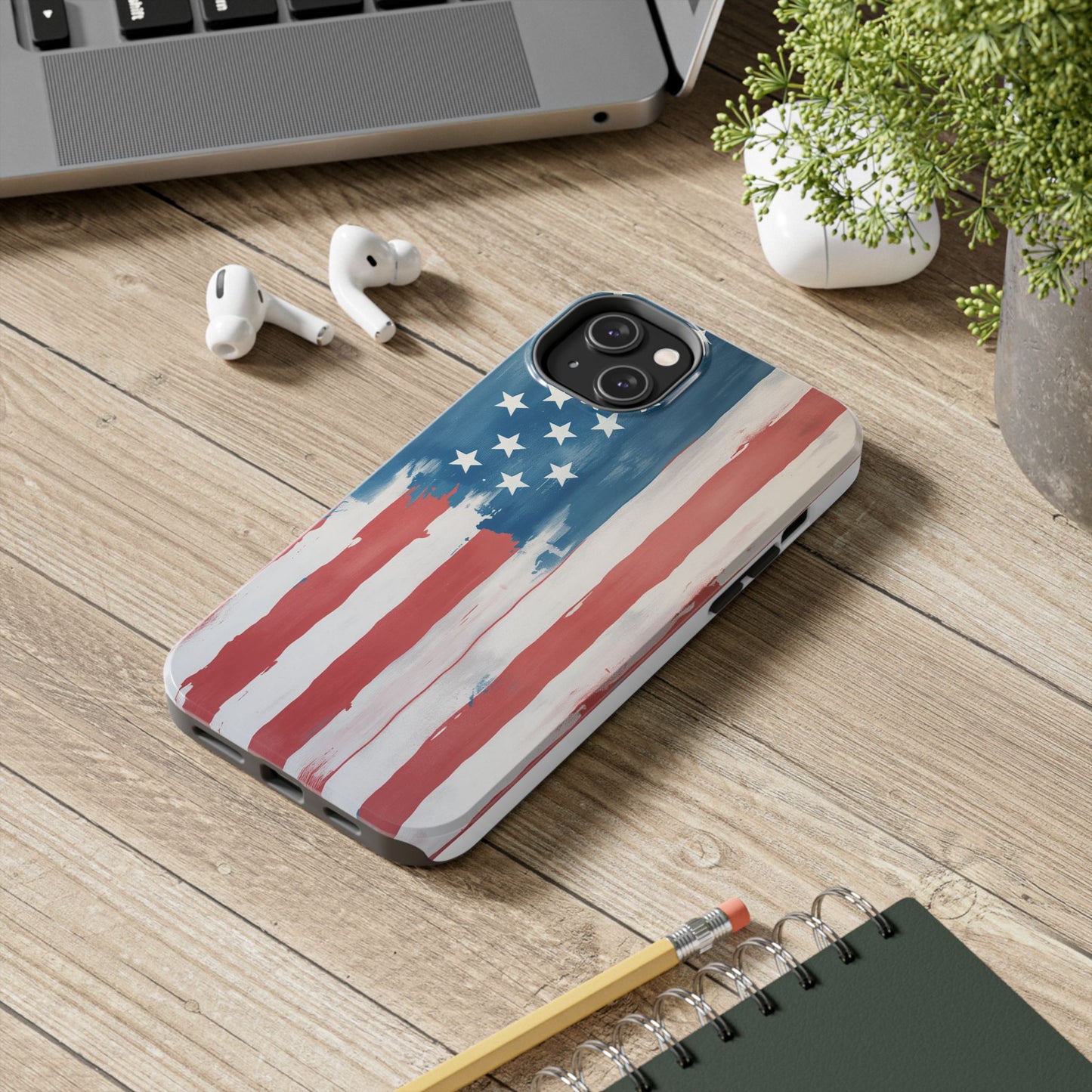Patriotic Tough Phone Cases - Abstract USA Flag Design for Durable Protection - for iPhone