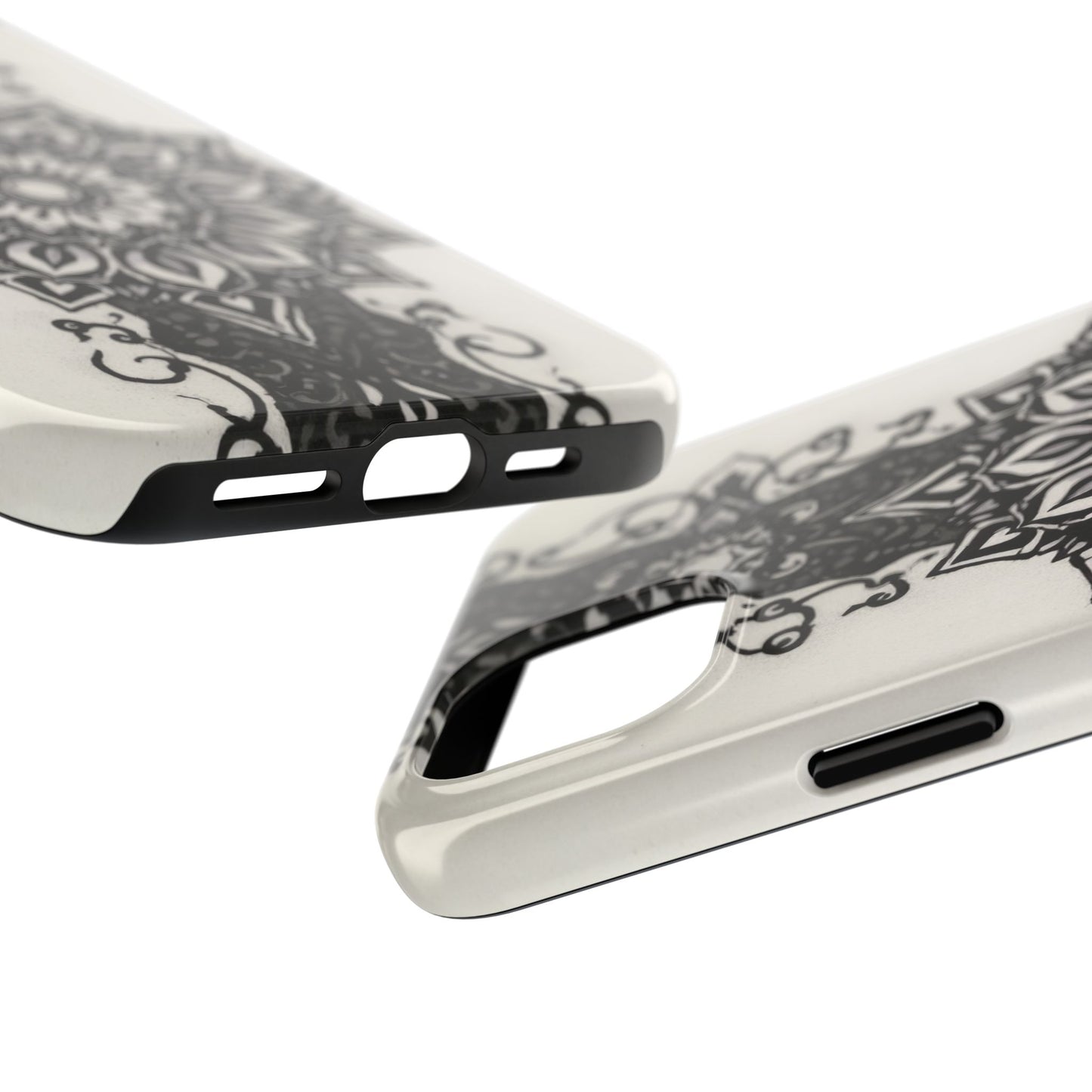 Stylish Tough Phone Cases with Dark Mandala Design - Durable and Unique Protection - for iPhone
