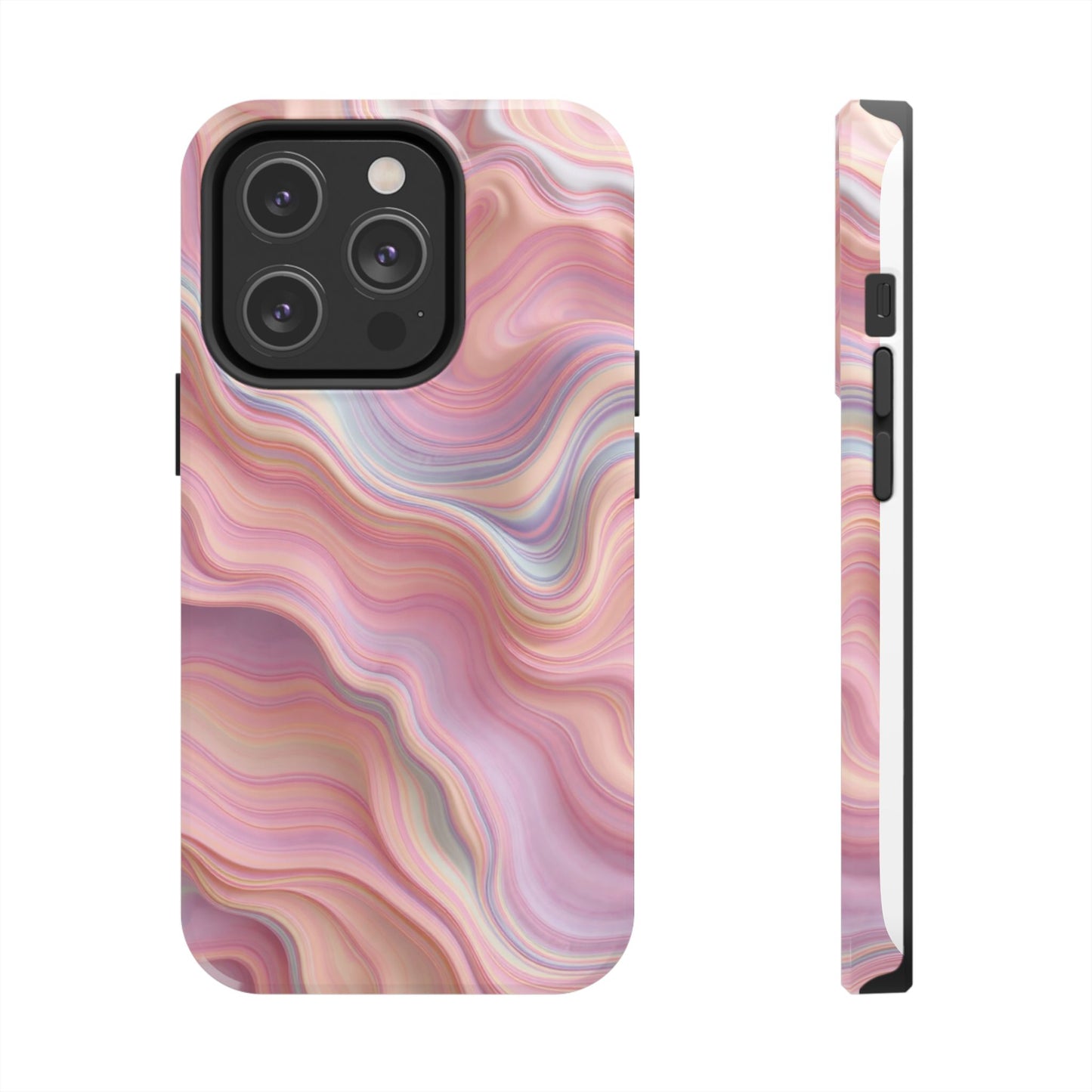Stylish Tough Phone Cases - Abstract Pink Marble Design