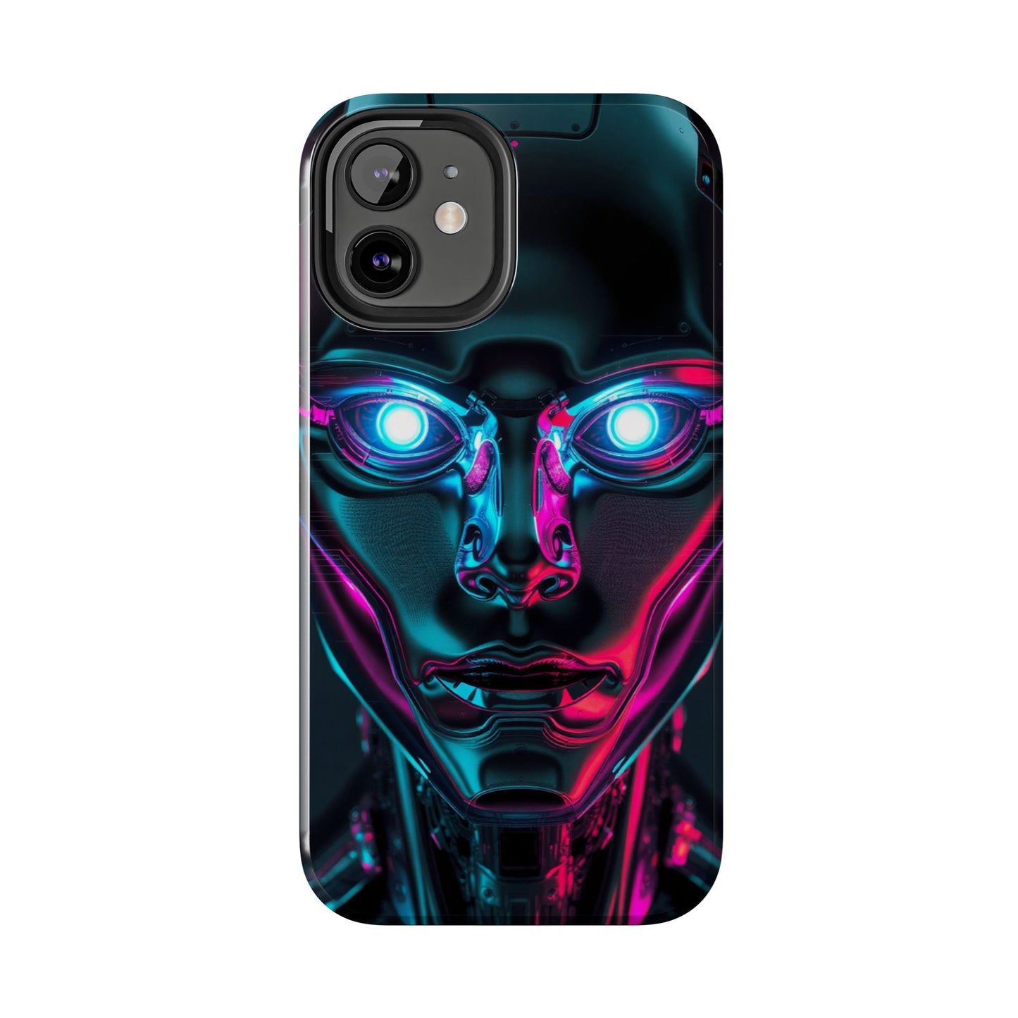 Futuristic Phone Case, Tough Phone Cover, Cyberpunk Style, Robot Design, Gift for Tech Lovers, Unique Phone Accessories