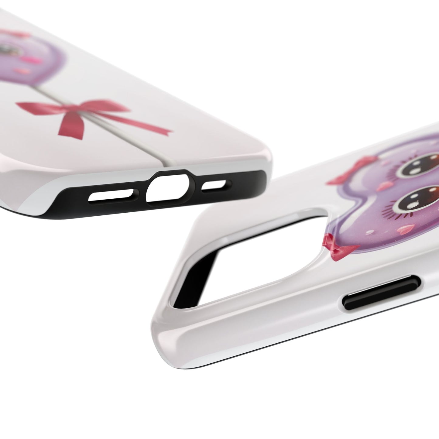 Cute Heart Lollipop Tough Phone Case - Adorable Protection for Candy Lovers