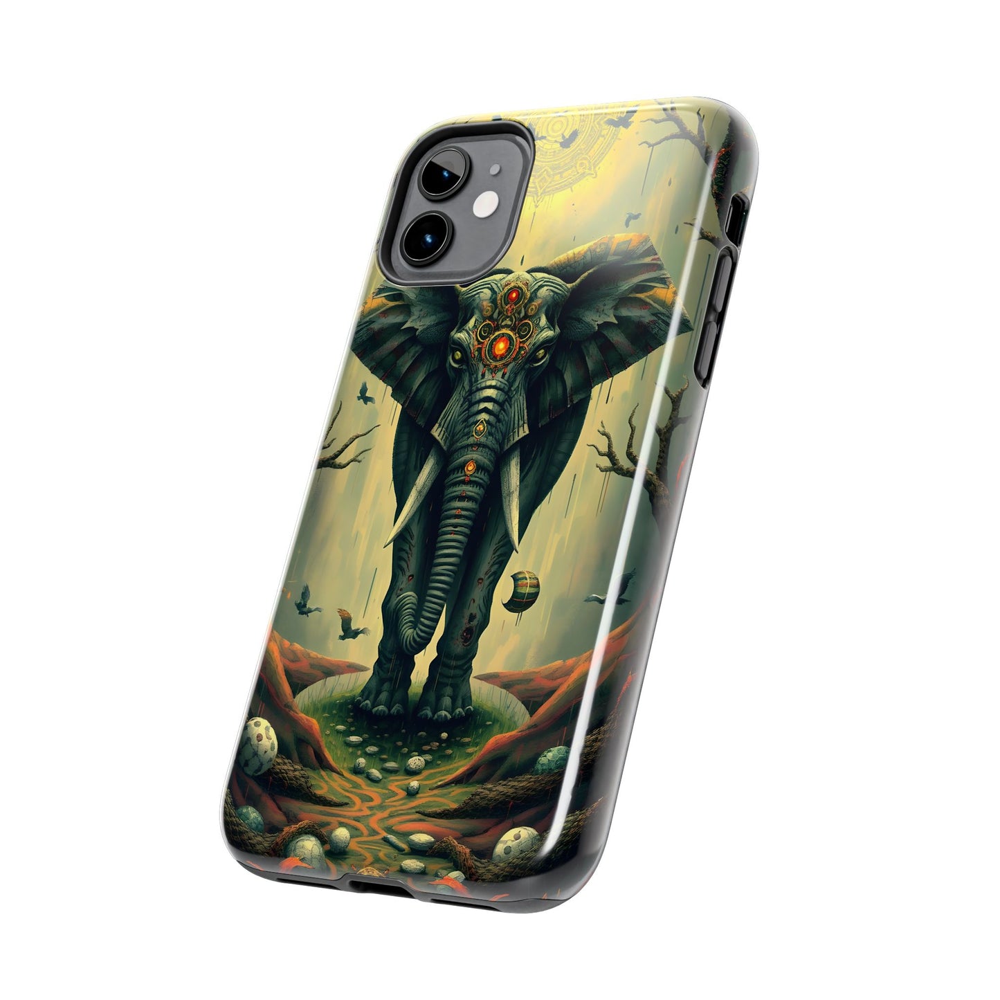Mystical Forest Elephant Tough Phone Case | Vibrant Design for Nature Lovers - for iPhone