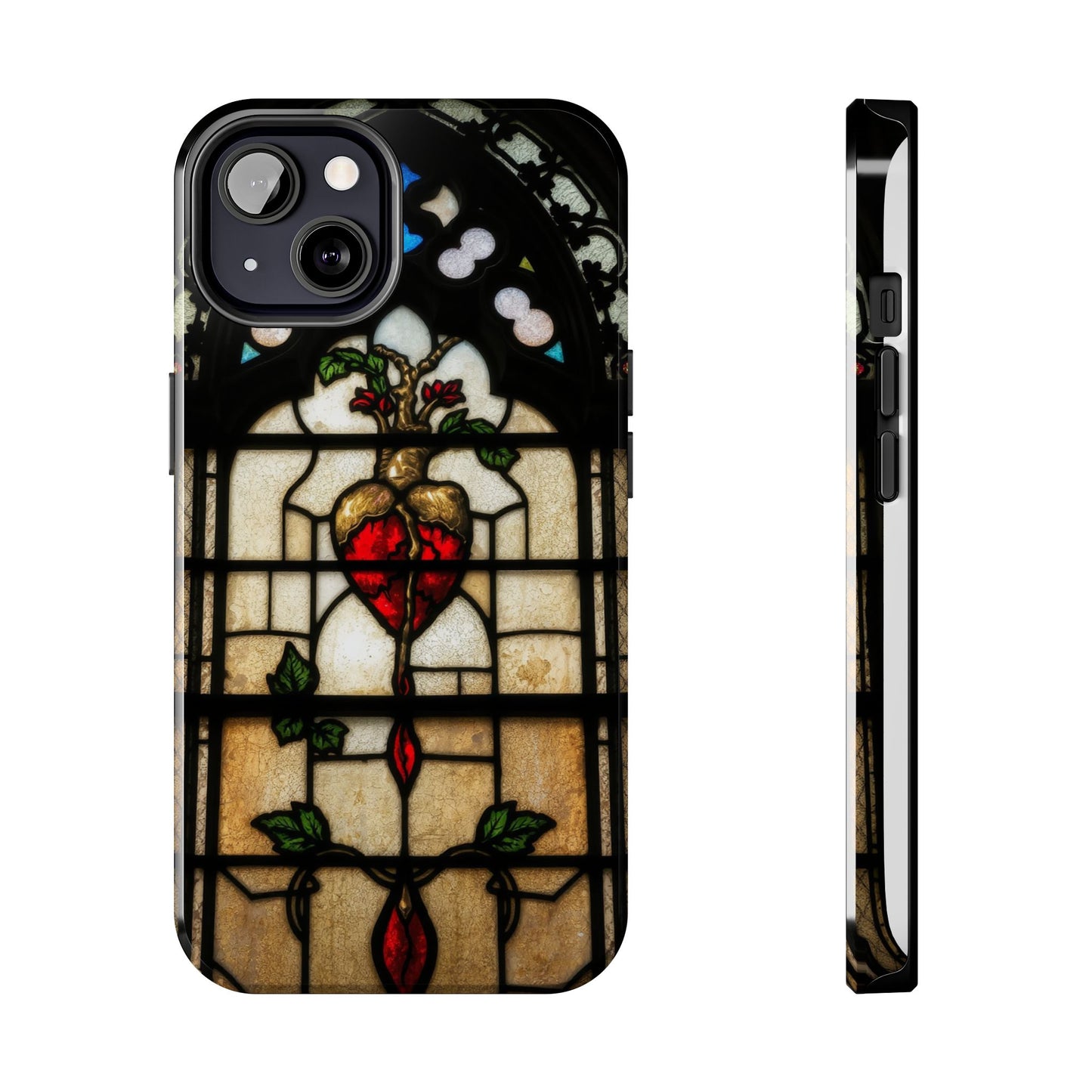 Stained Glass Heart Tough Phone Case - Unique Design for Protection & Style