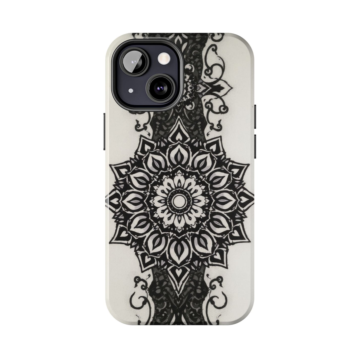 Stylish Tough Phone Cases with Dark Mandala Design - Durable and Unique Protection - for iPhone