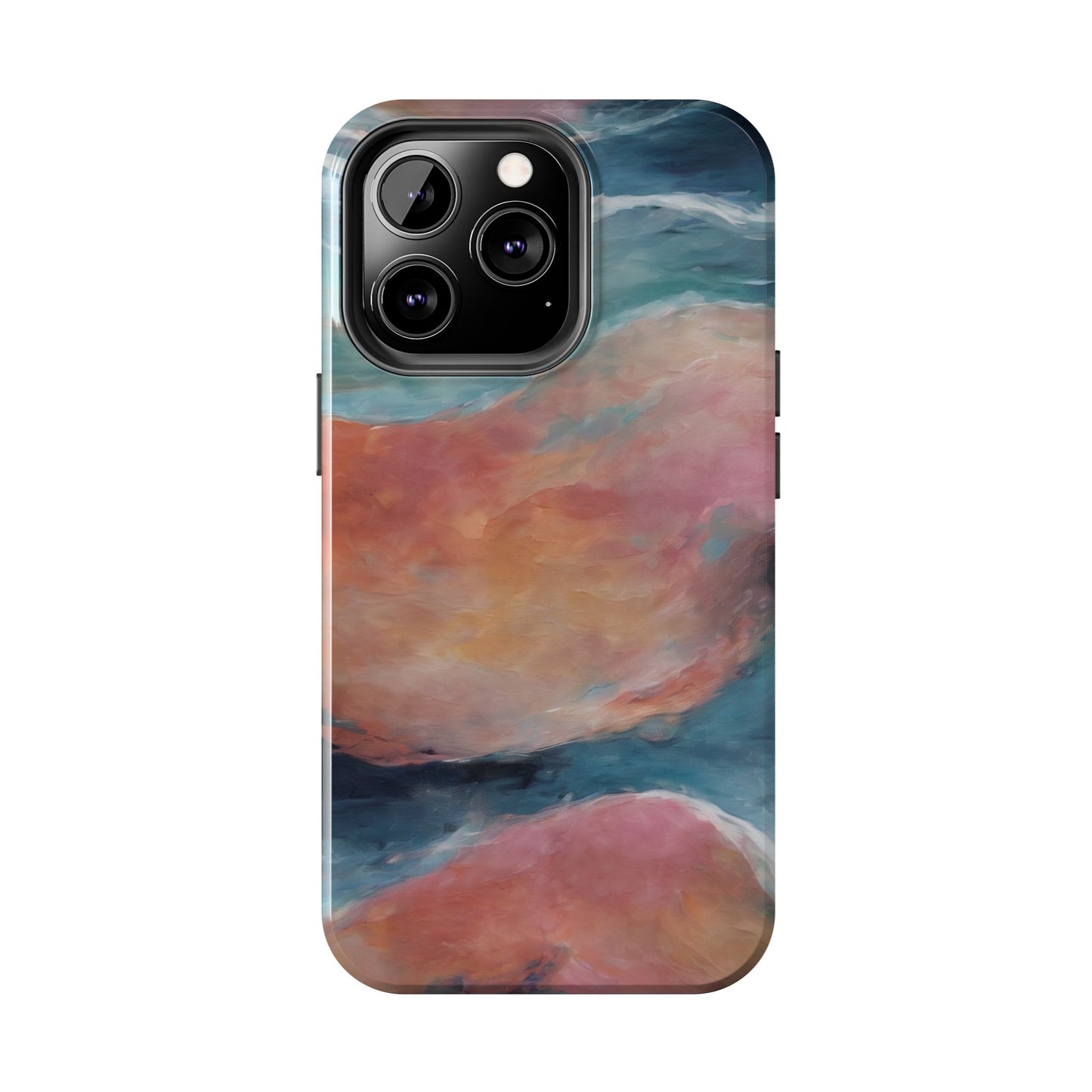Artistic Painted Sea Tough Phone Case - Abstract Waves Design - for iPhone