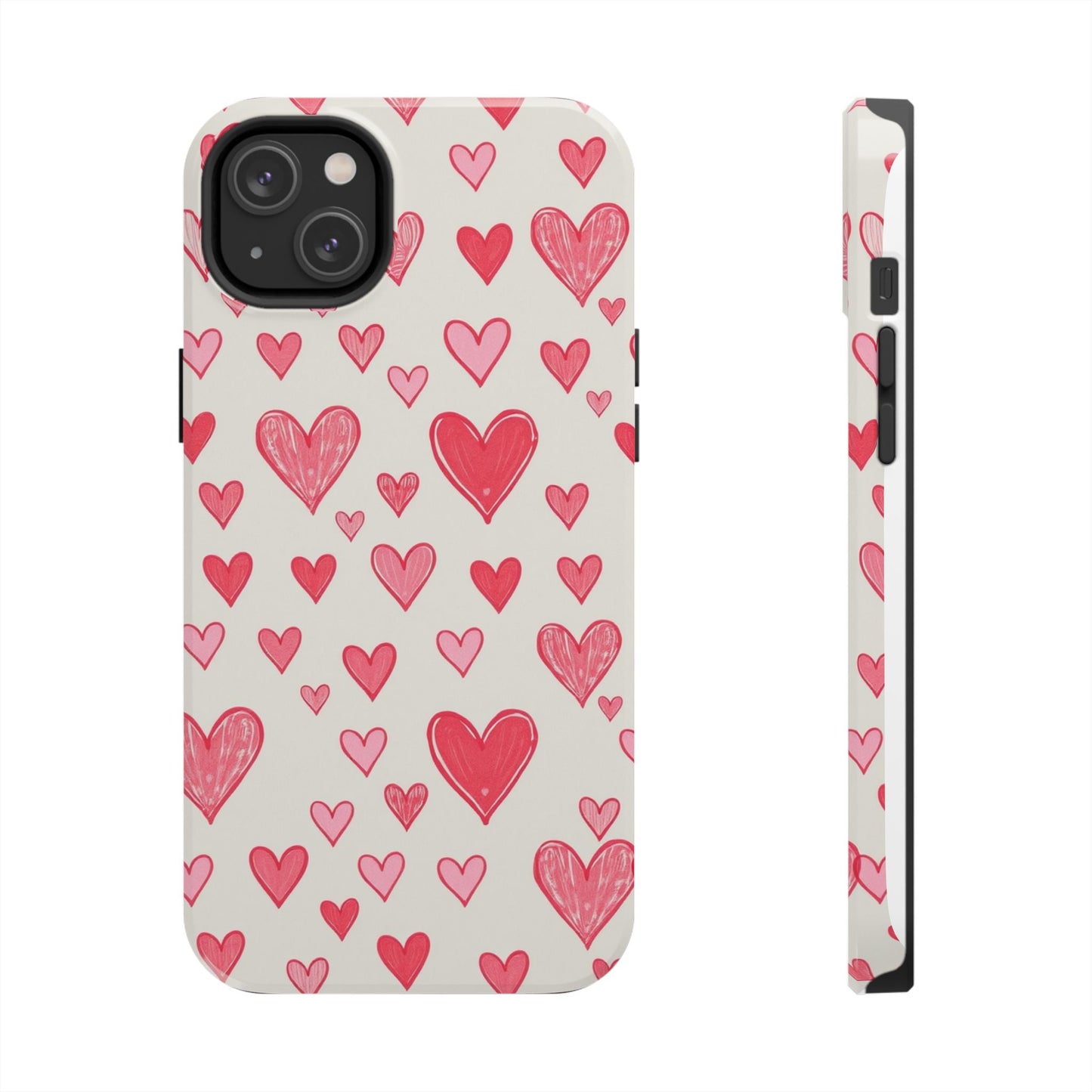 Heart Pattern Tough Phone Case - Cute and Stylish Protection