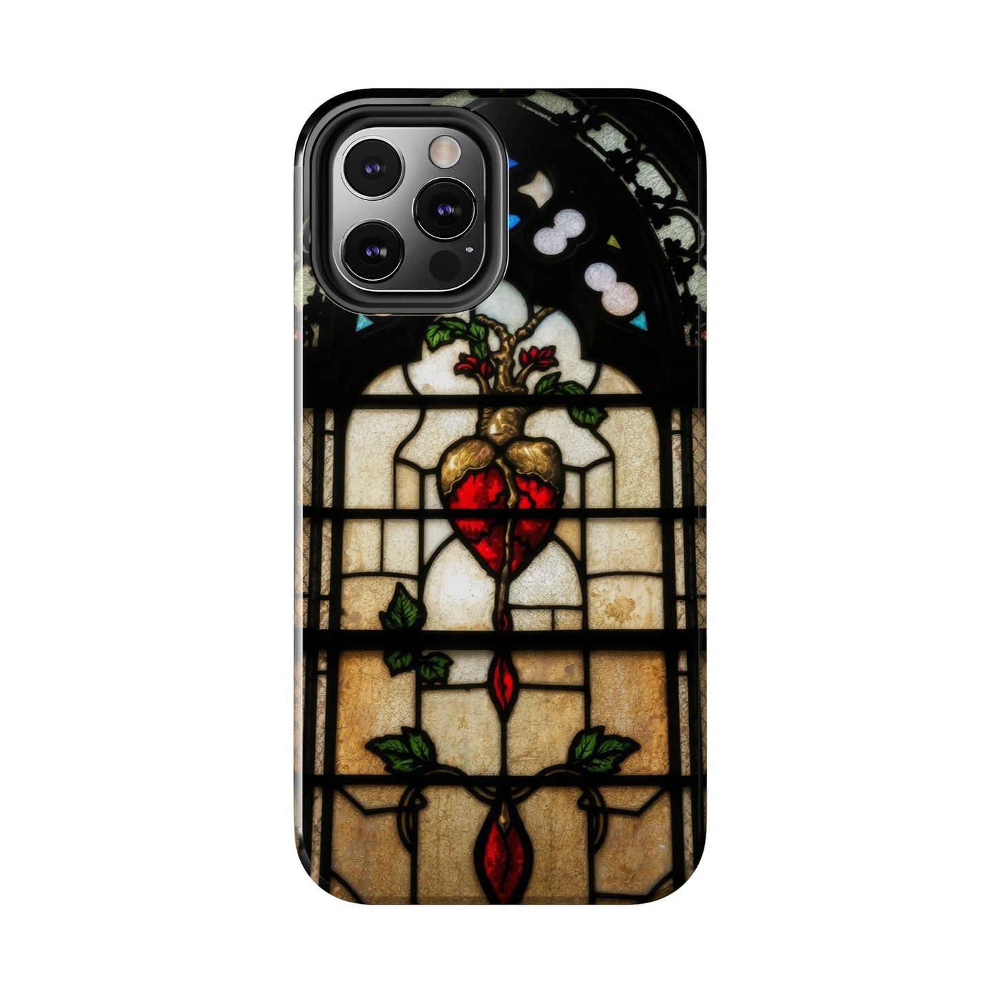 Stained Glass Heart Tough Phone Case - Unique Design for Protection & Style