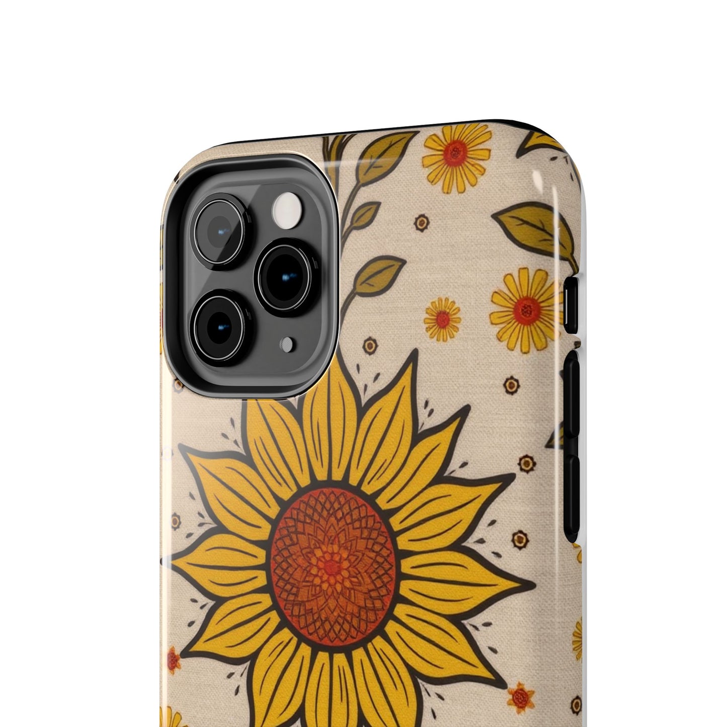 Bright Sunflower Origins Tough Phone Case - Floral Design for Nature Lovers - for iPhone