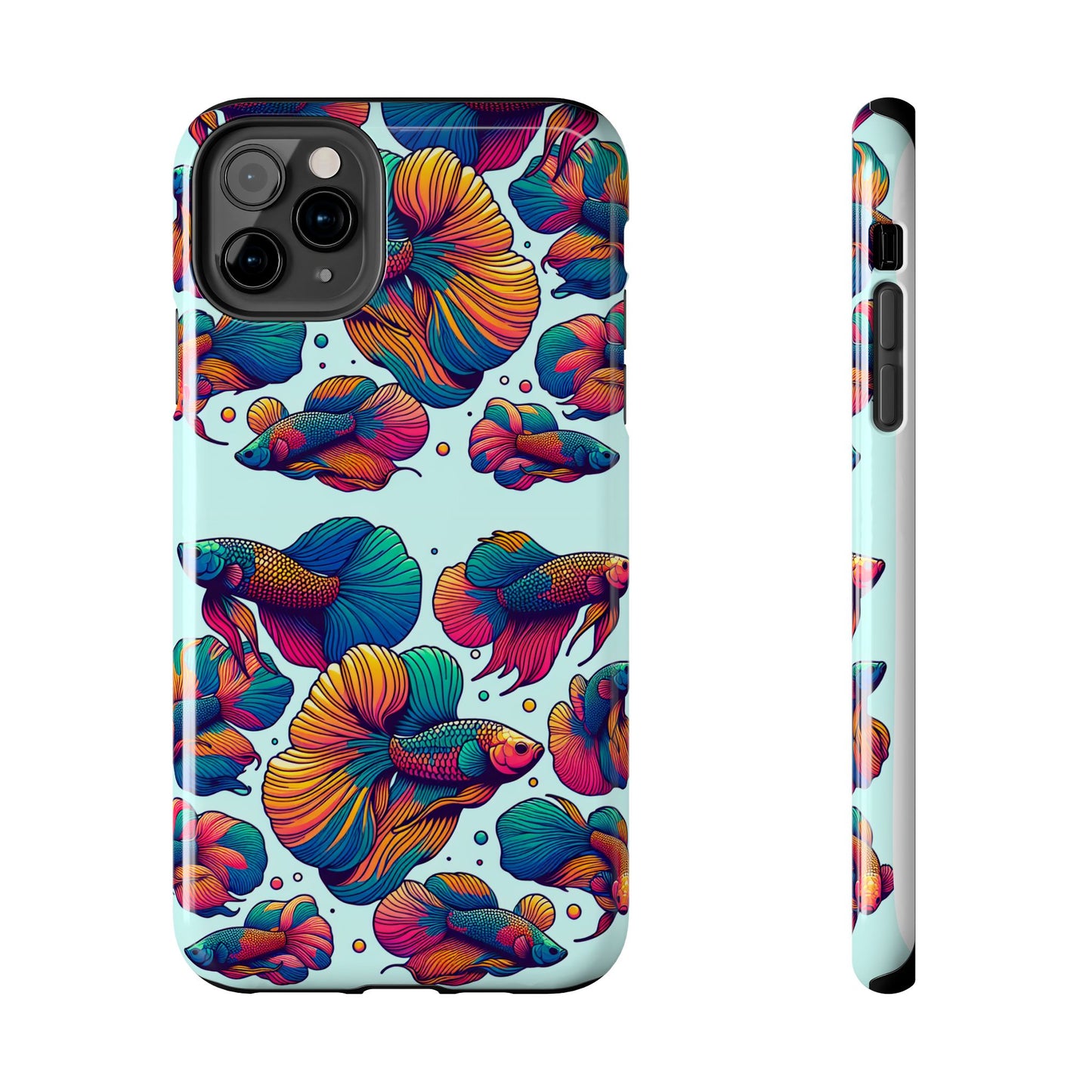 Colorful Fish Pattern Tough Phone Case - Aquatic Lovers - for iPhone