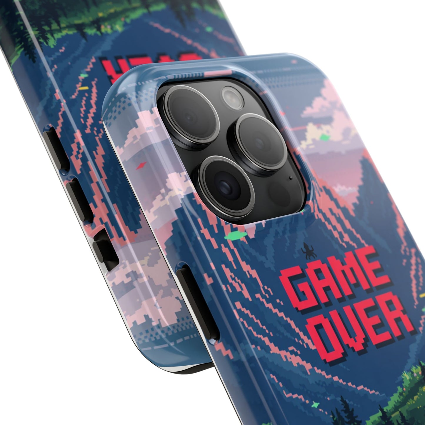 Pixel Art Tough Phone Case - 'Game Over' Design for Gamers
