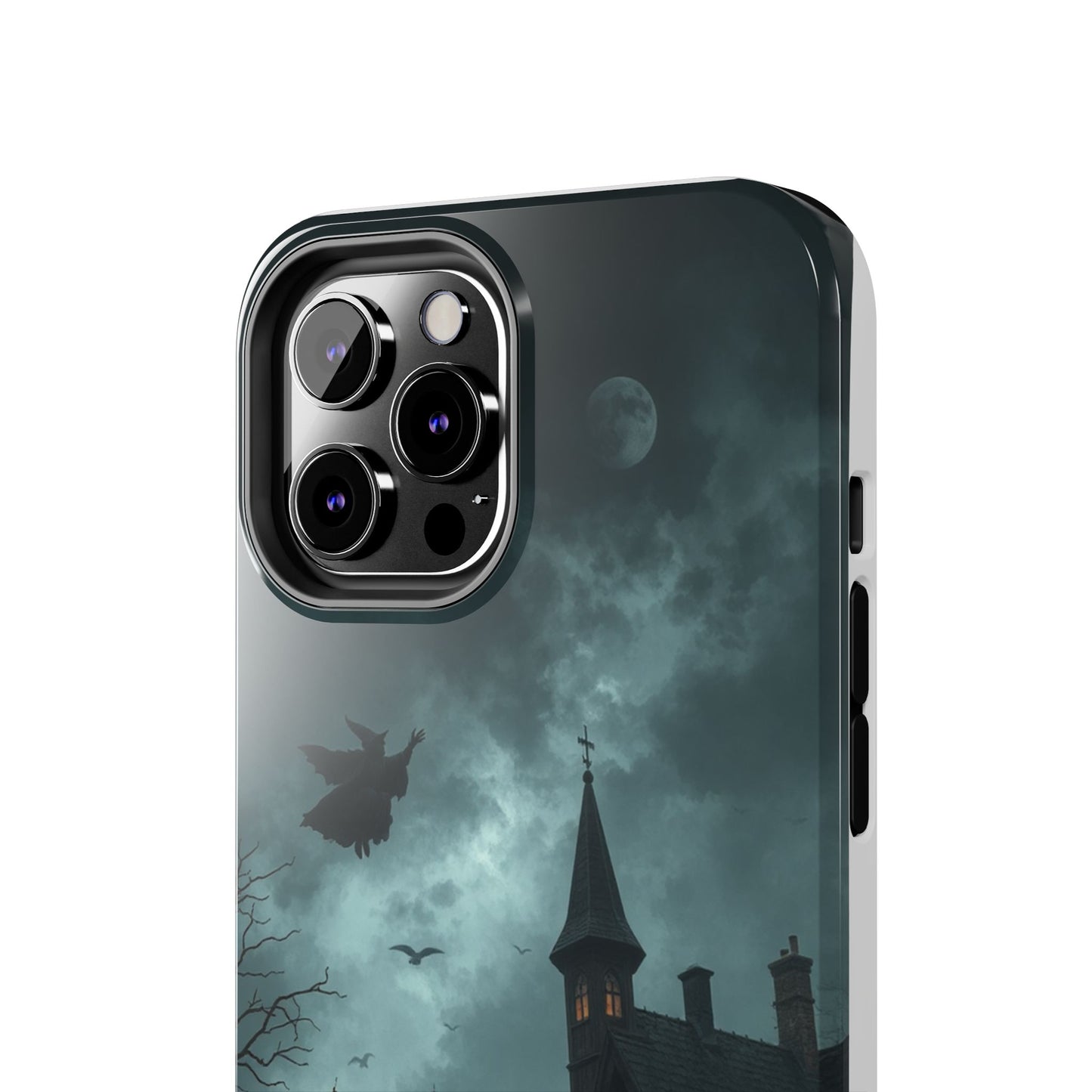 Halloween-Themed Tough Phone Case with Spooky House Design