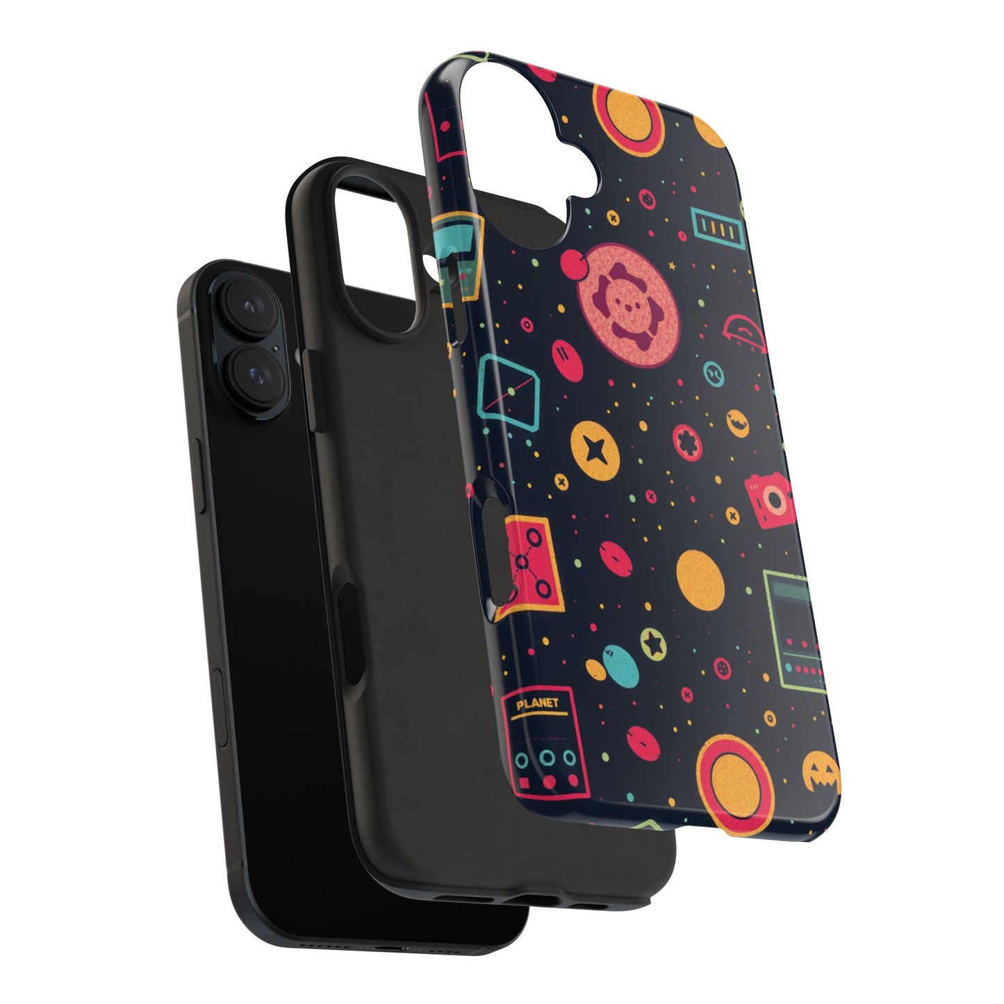 Colorful Space-Themed Tough Phone Case - Fun & Durable Protection for All Ages - for iPhone