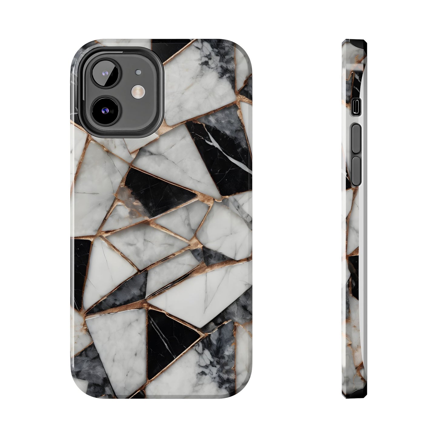 Elegant Marble Tough Phone Case - Stylish Protection for iPhone