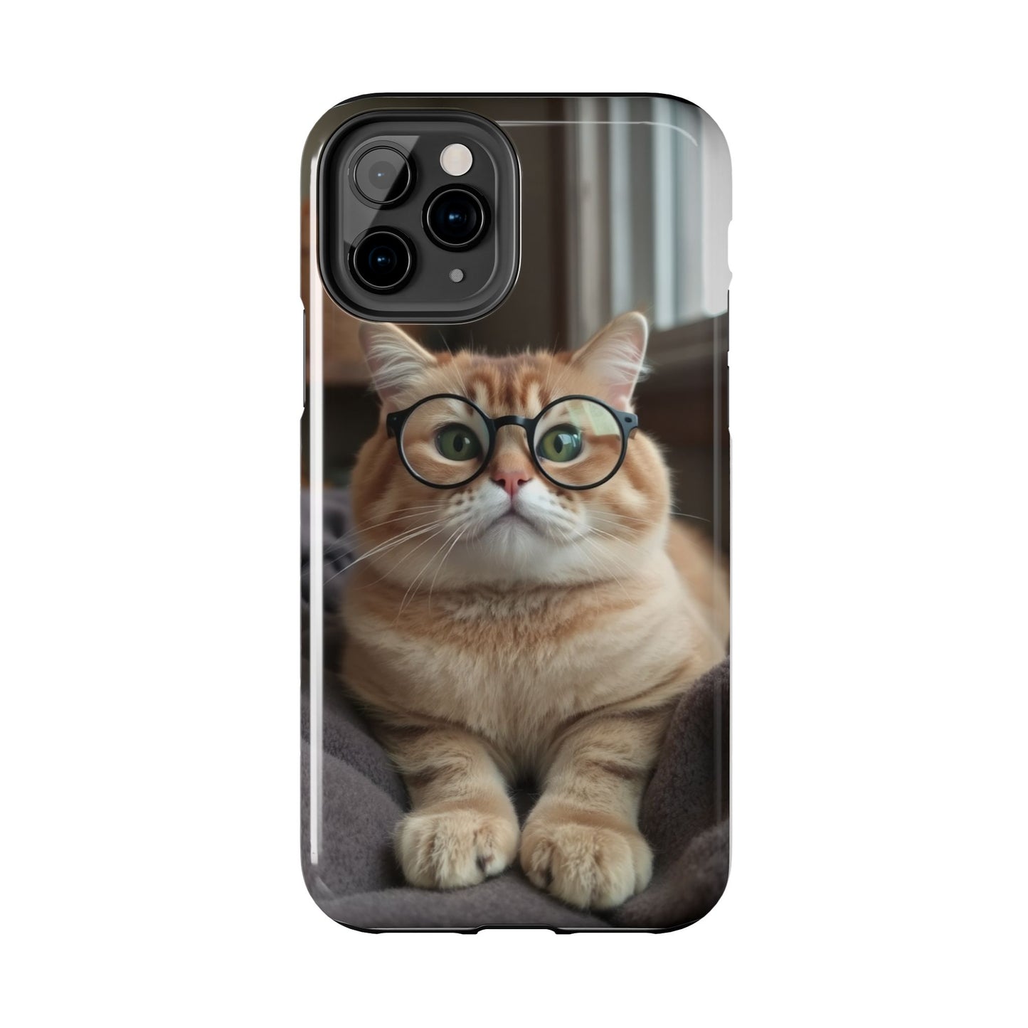 Cute Cat Glasses Tough Phone Case - Fun & Stylish Protection for Cat Lovers