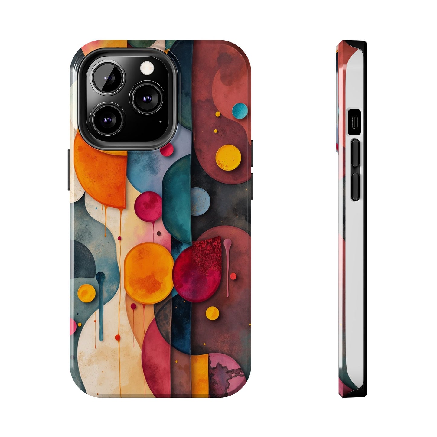 Artistic Tough Phone Cases - Colorful Abstract Design for Trendy Protection - for iPhone