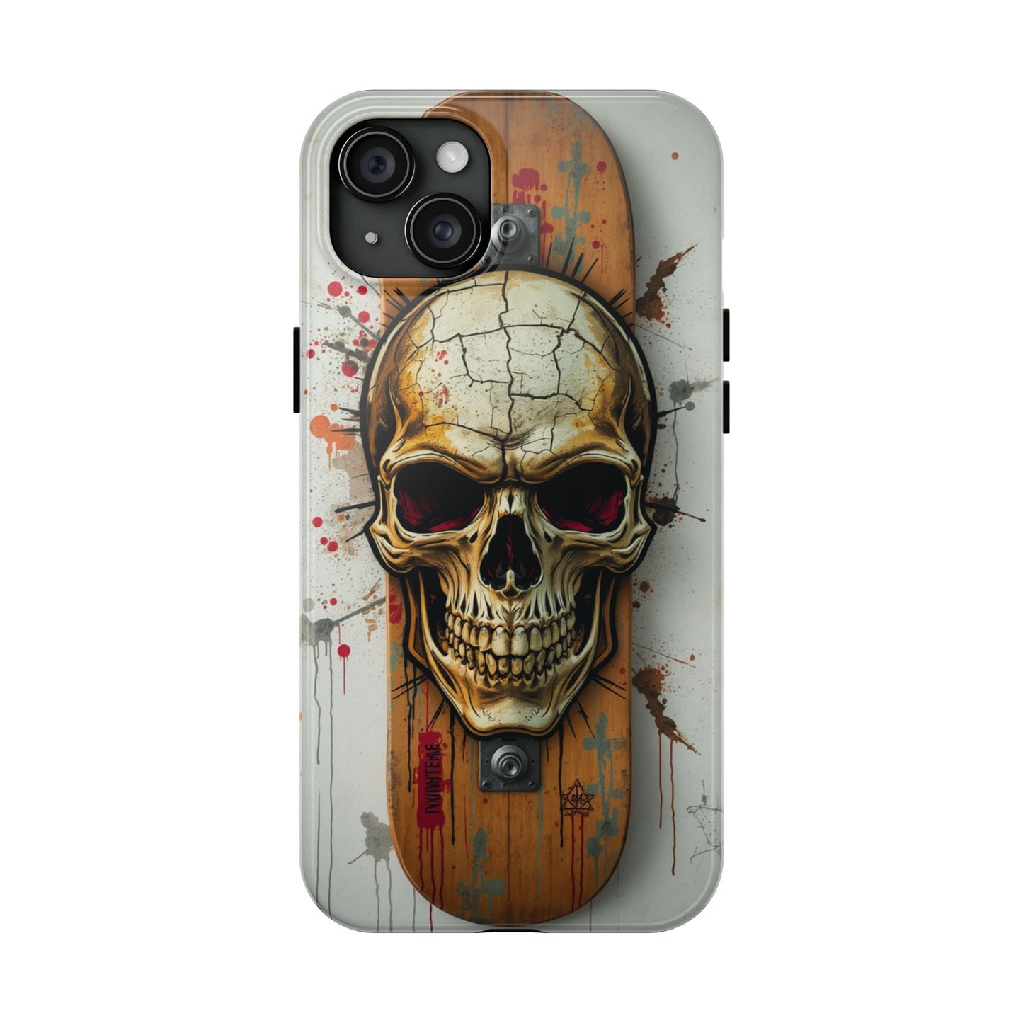 Edgy Skull Tough Phone Case - Durable Protection for Skateboard Enthusiasts