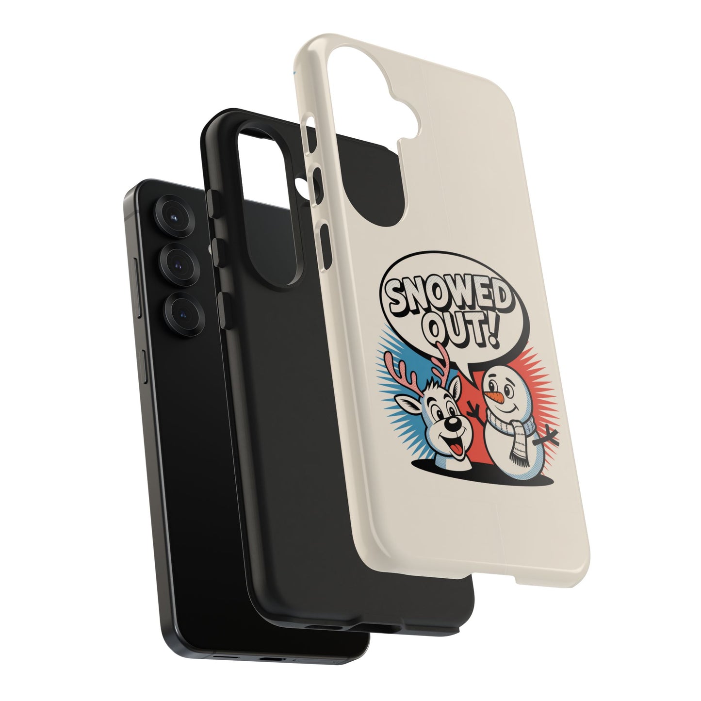 Snowman & Reindeer Tough Phone Case - Snowed Out Holiday Design