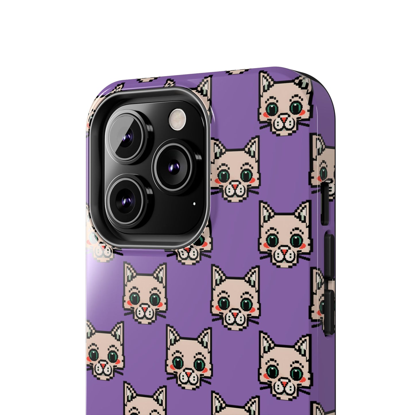 Cute Pixel Cat Tough Phone Case – Fun and Durable Protection for Cat Lovers - for iPhone