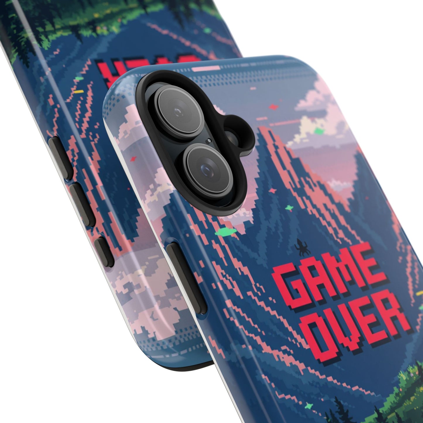 Pixel Art Tough Phone Case - 'Game Over' Design for Gamers