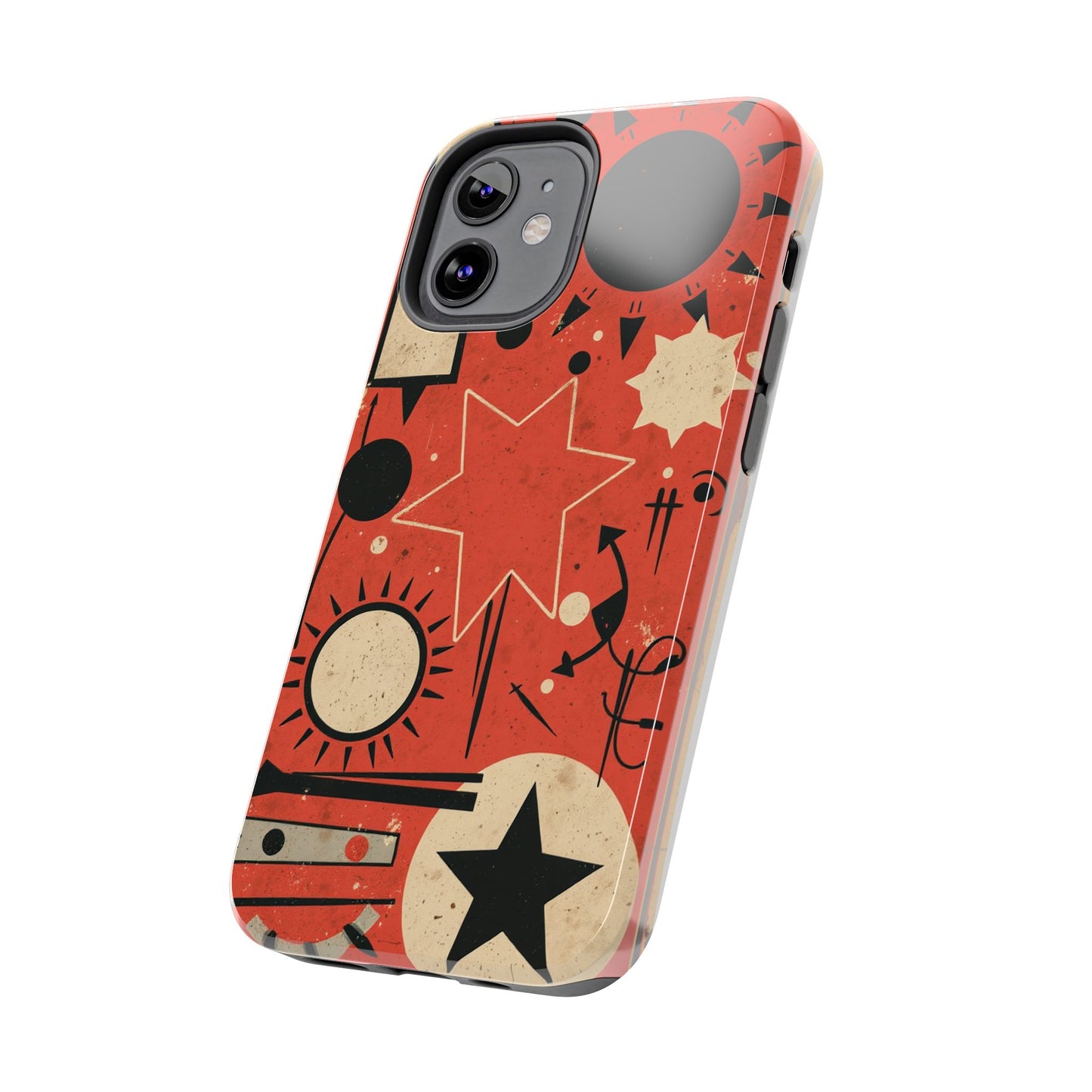 Retro Bold Tough Phone Case - Unique Geometric Design - for iPhone
