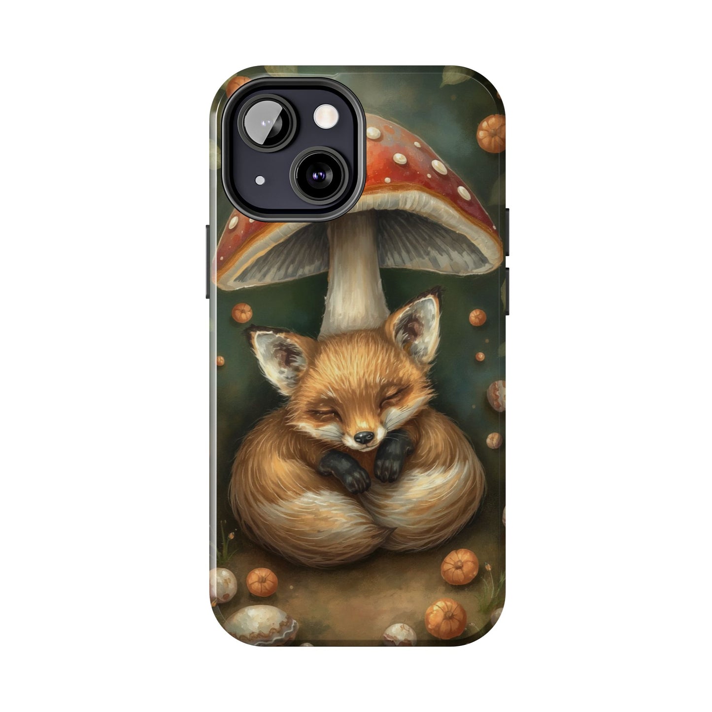 Cute Fox & Mushroom Phone Case - Tough Protective Cover