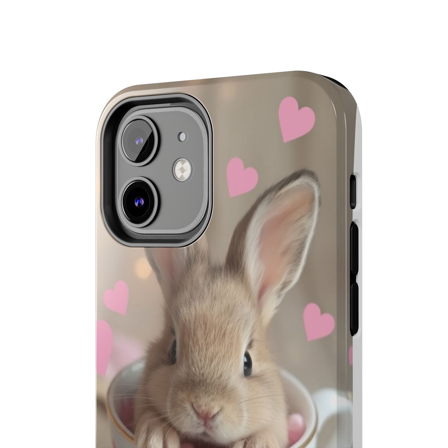 Adorable Bunny Phone Case with Heart Design - Cute Gift for Animal Lovers