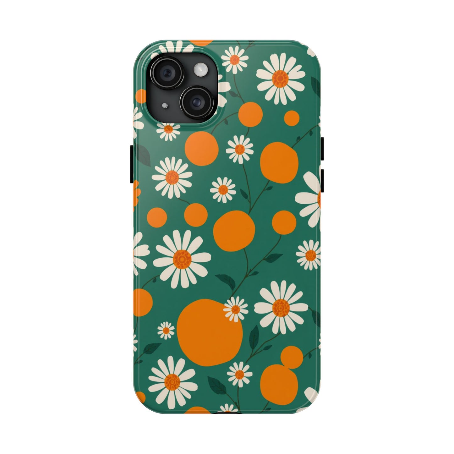 Floral Tough Phone Case - Daisy & Orange Design