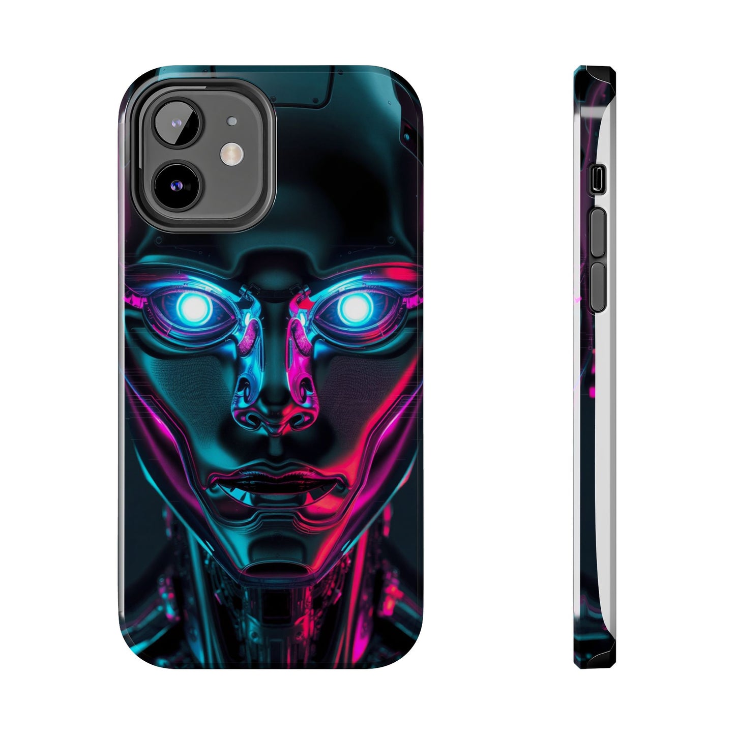 Futuristic Phone Case, Tough Phone Cover, Cyberpunk Style, Robot Design, Gift for Tech Lovers, Unique Phone Accessories