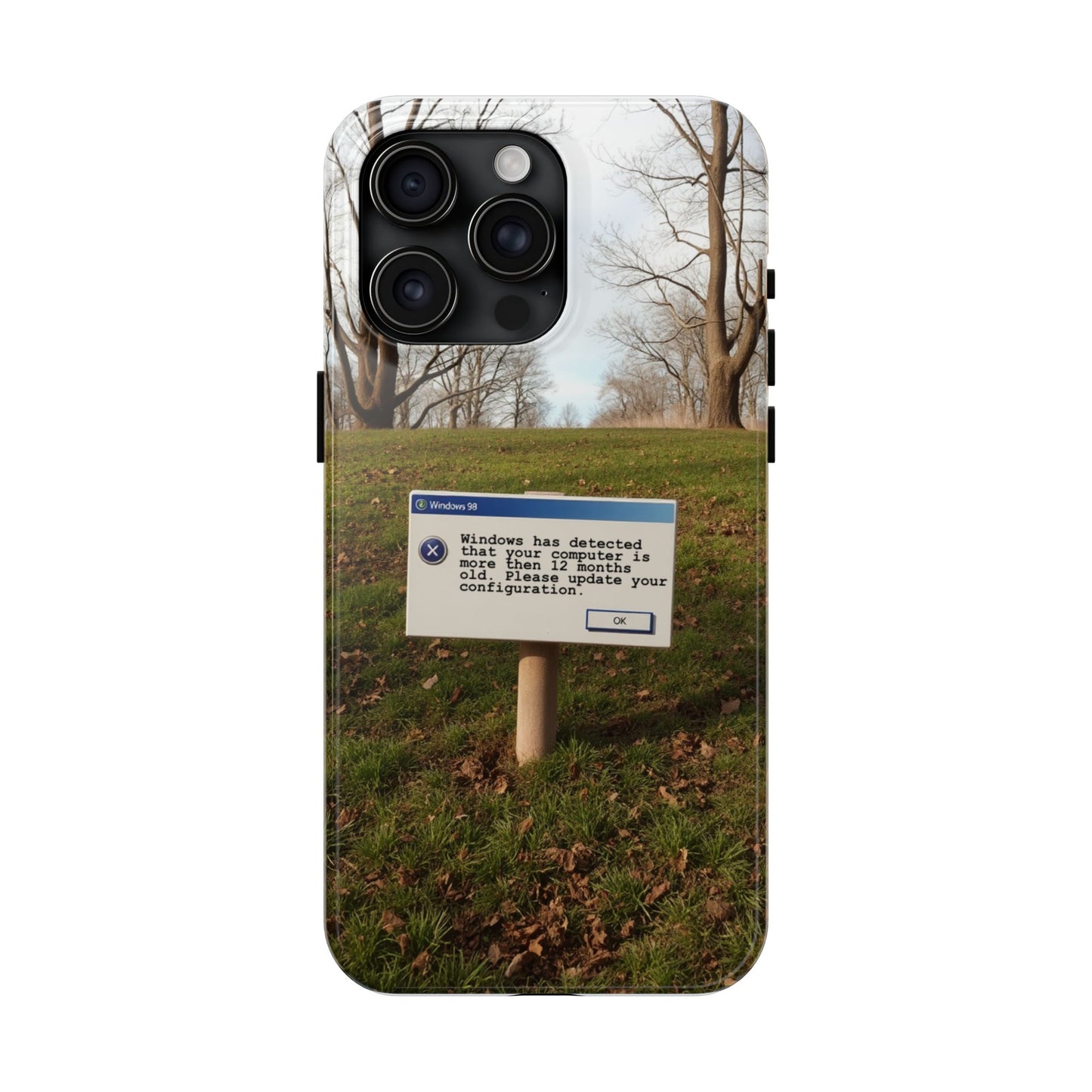 Durable Phone Case with Windows 98 Error Message Design - Perfect Gift for Tech Lovers