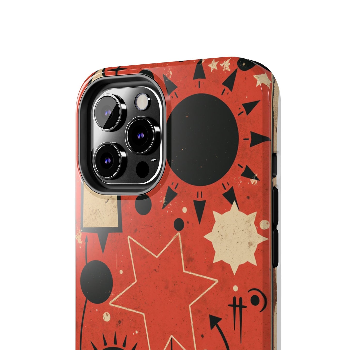 Retro Bold Tough Phone Case - Unique Geometric Design - for iPhone