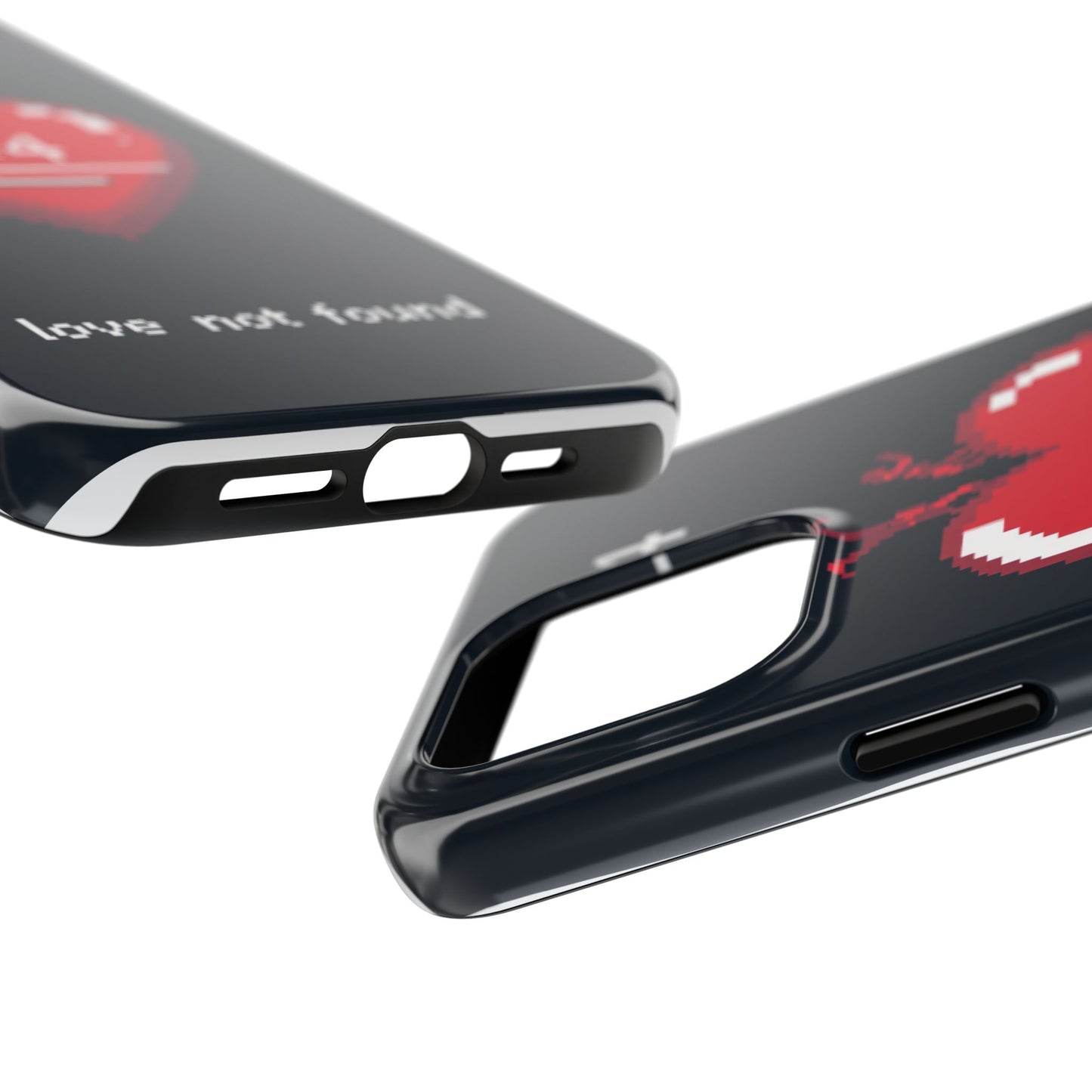 Vintage Pixel Heart Tough Phone Case - "404 Love Not Found" Design