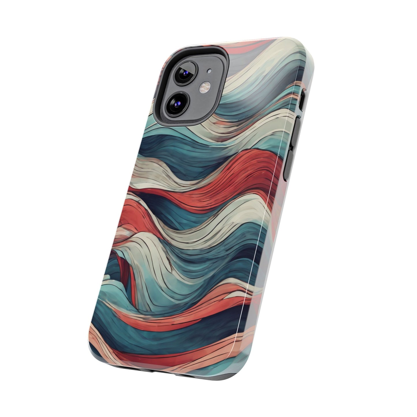 Abstract Waves Tough Phone Case - Stylish & Durable Phone Protection - for iPhone