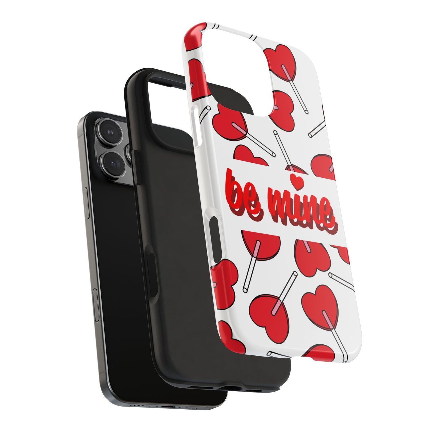 Be Mine Heart Pattern Tough Phone Case - Love Gift - for iPhone