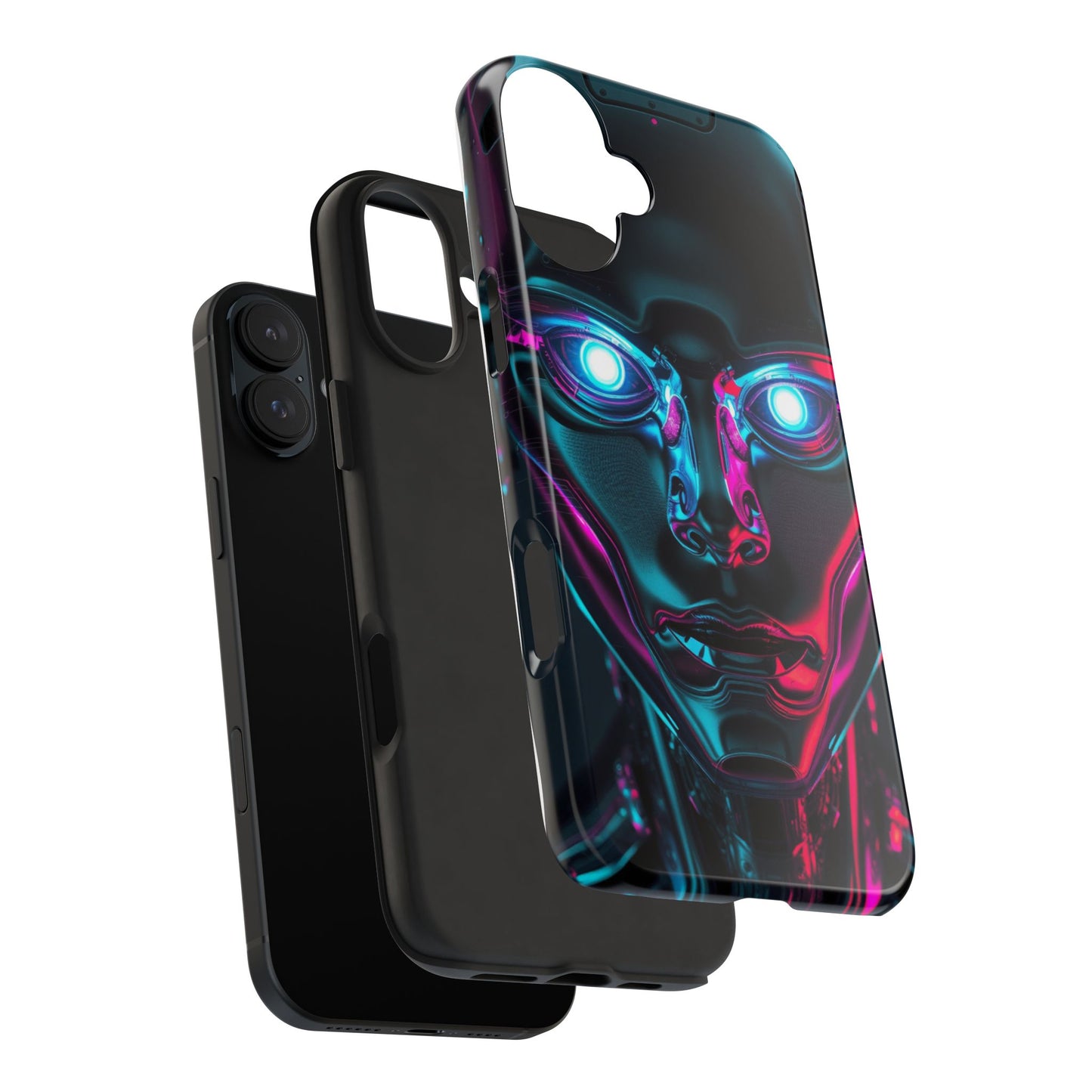 Futuristic Phone Case, Tough Phone Cover, Cyberpunk Style, Robot Design, Gift for Tech Lovers, Unique Phone Accessories