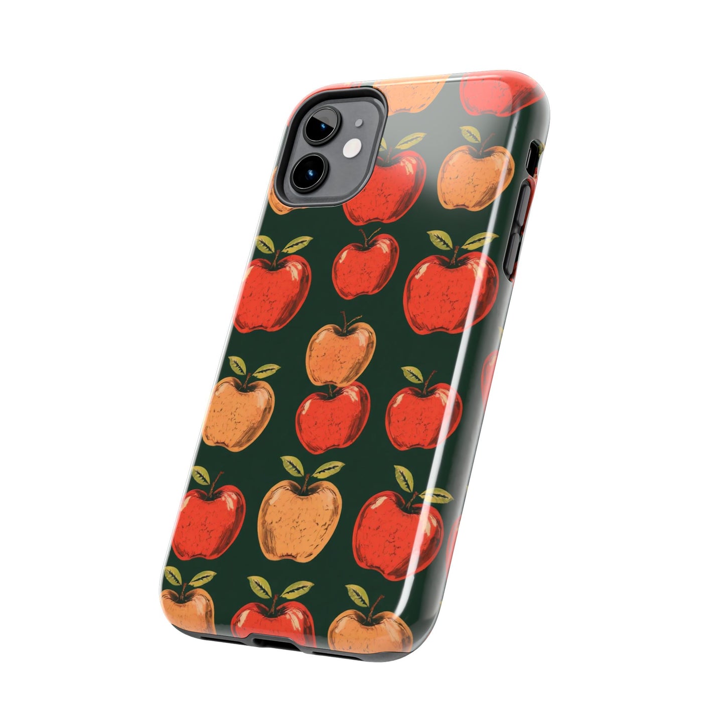 Apple Retro Pattern Tough Phone Case - Durable, Stylish, and Protective for Everyday Use - for iPhone