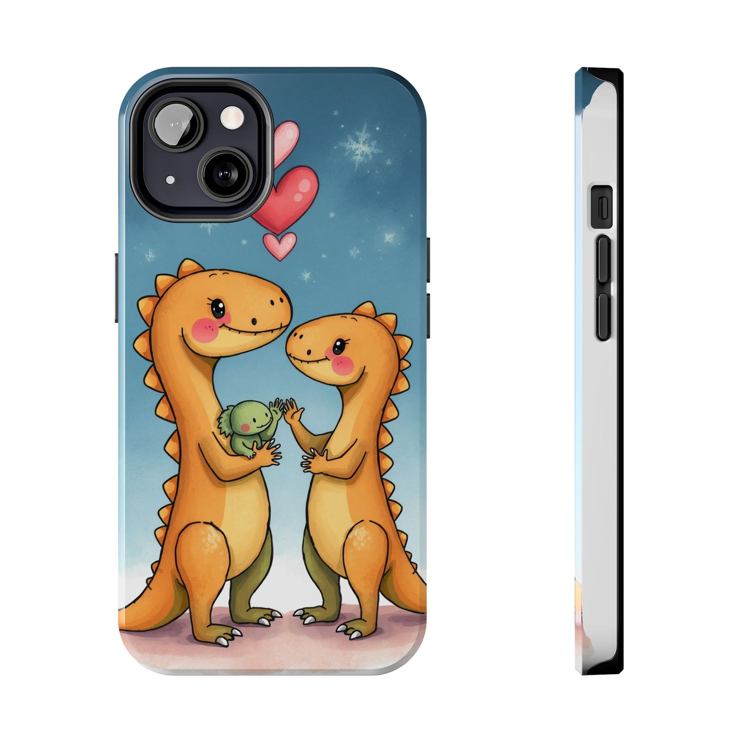 Dino Love Tough Phone Case - Cute & Durable Design for Kids & Parents