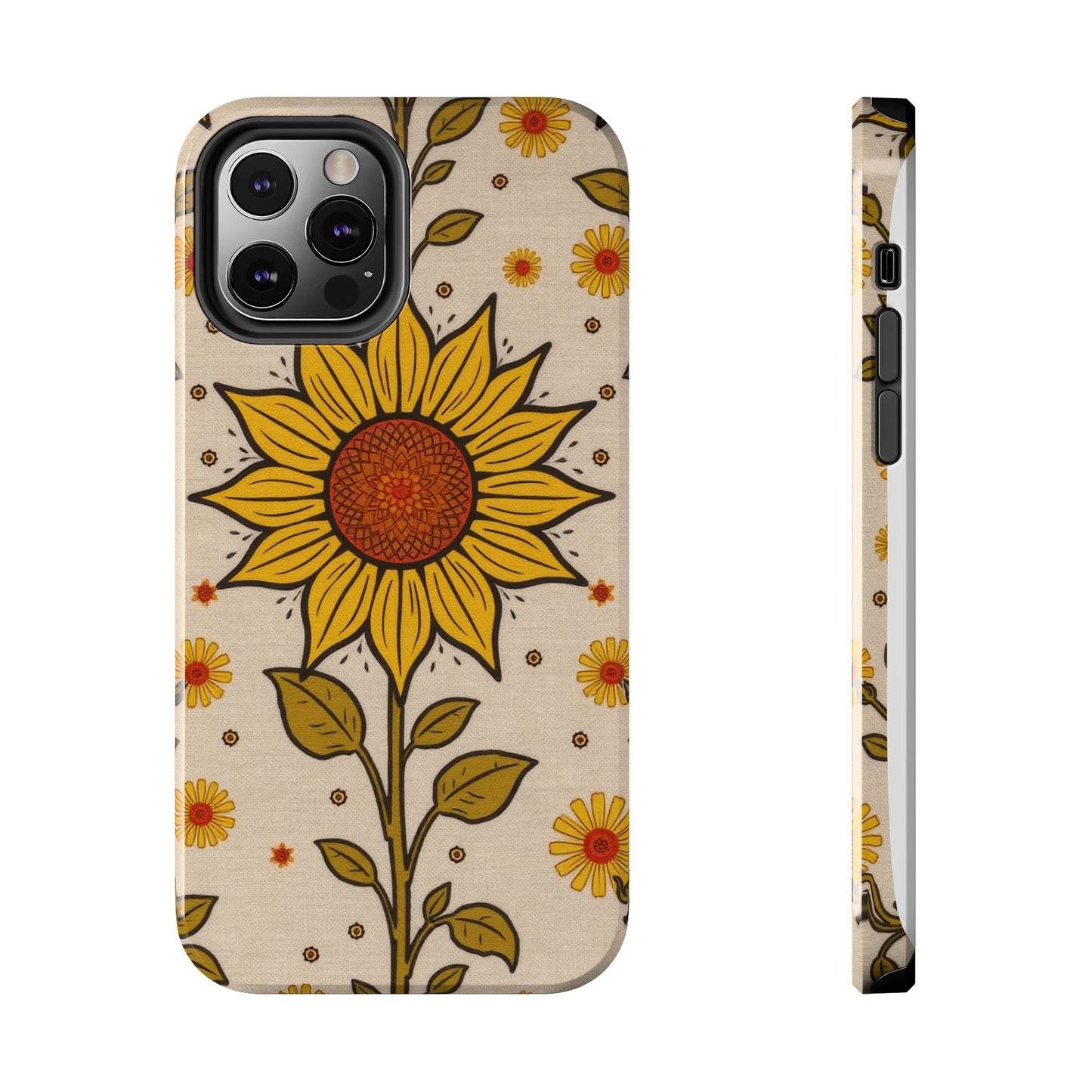 Bright Sunflower Origins Tough Phone Case - Floral Design for Nature Lovers - for iPhone