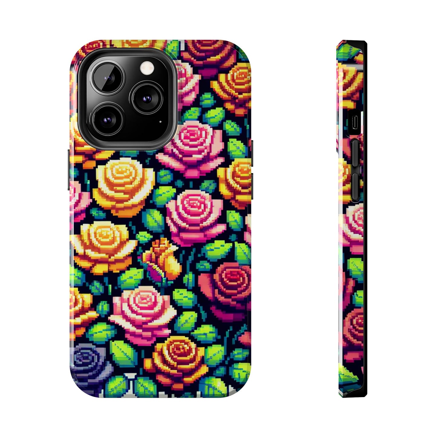 Pixel Art Roses Tough Phone Case - Stylish Protection - for iPhone