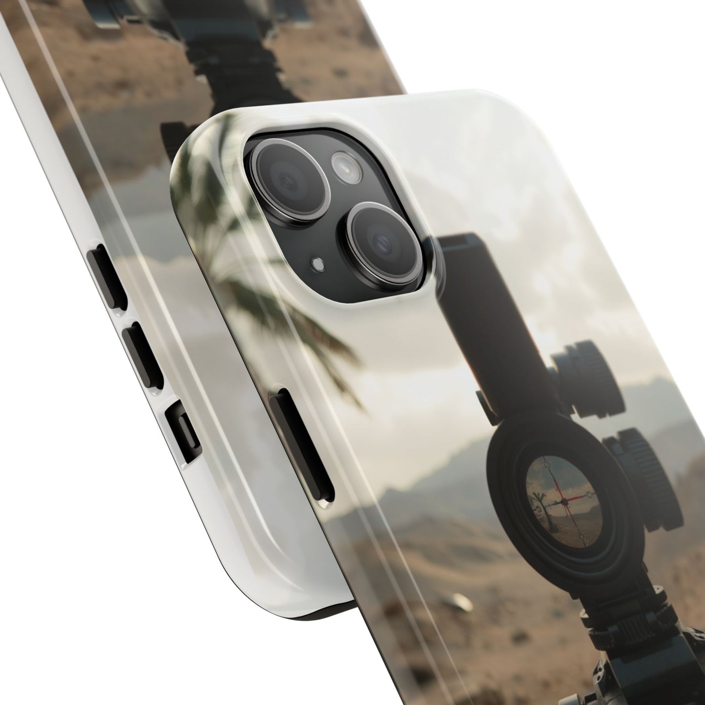 Tough Phone Case with Sniper Scope Design - Durable & Stylish Protection for Outdoors Enthusiasts