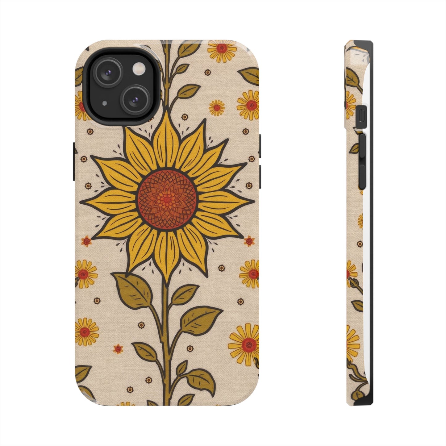 Bright Sunflower Origins Tough Phone Case - Floral Design for Nature Lovers - for iPhone